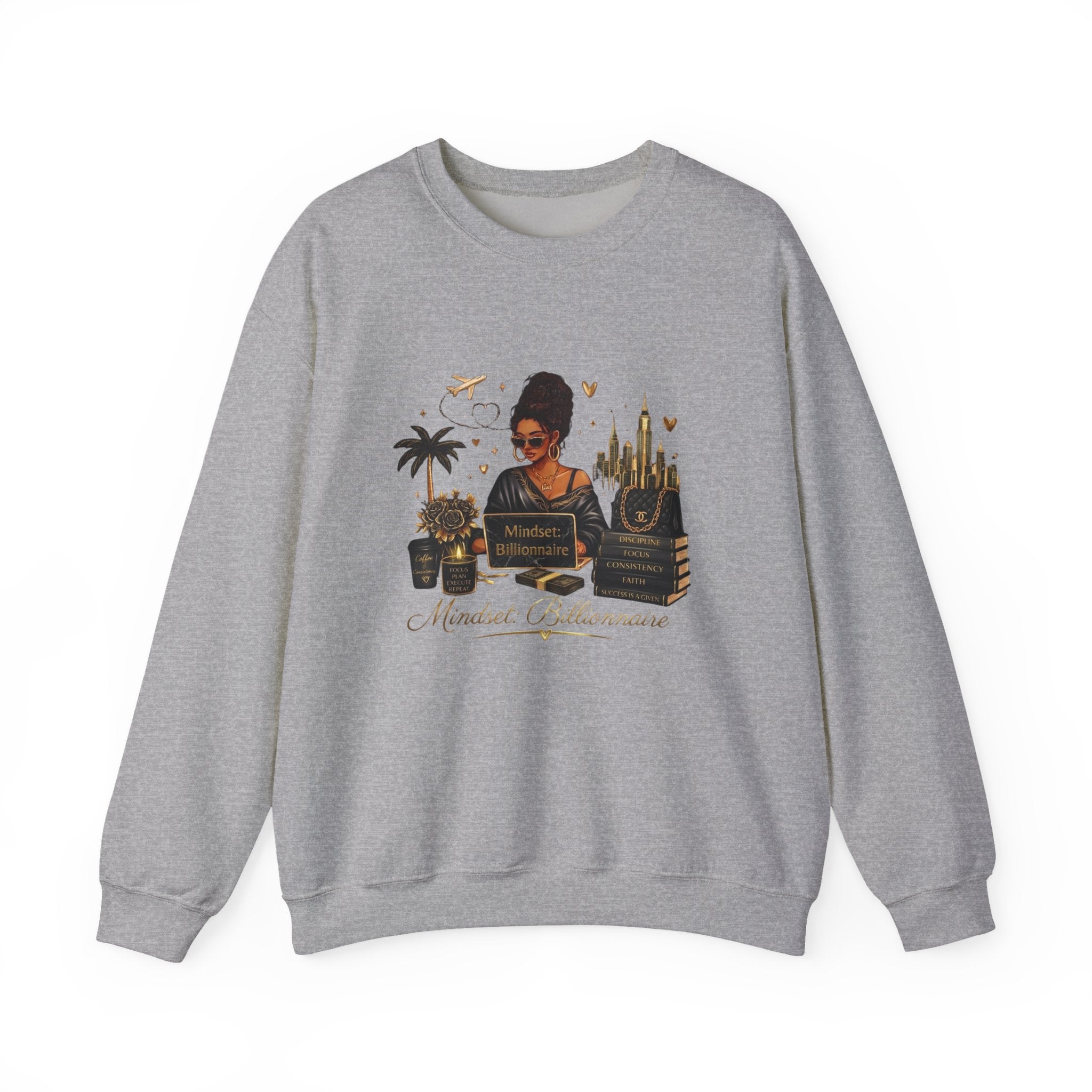 Mindset Billionaire Sweatshirt — Inspirational Cozy Crewneck for Women