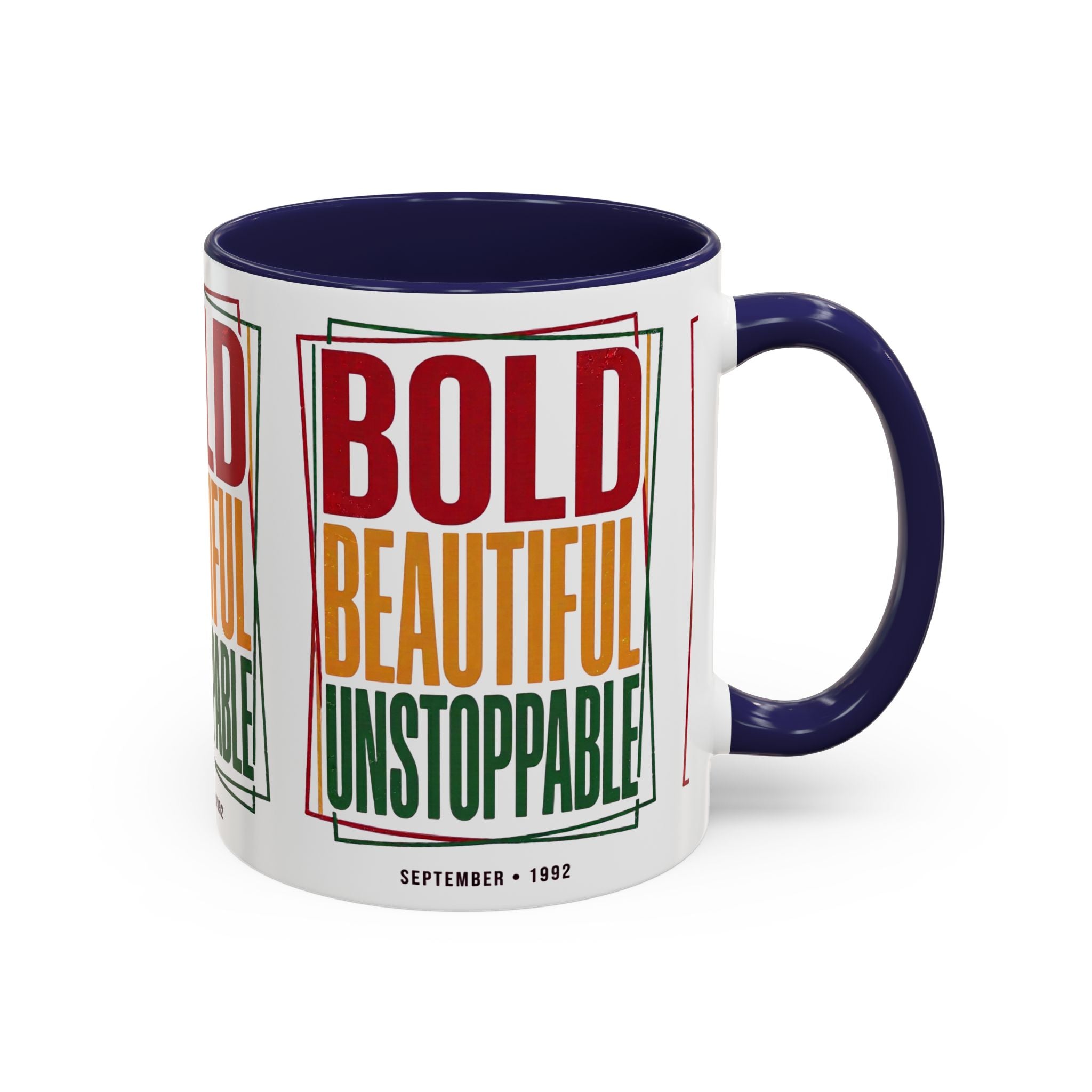 Bold Beautiful Unstoppable Accent Coffee Mug — Motivational Inspirational Gift (11/15oz)