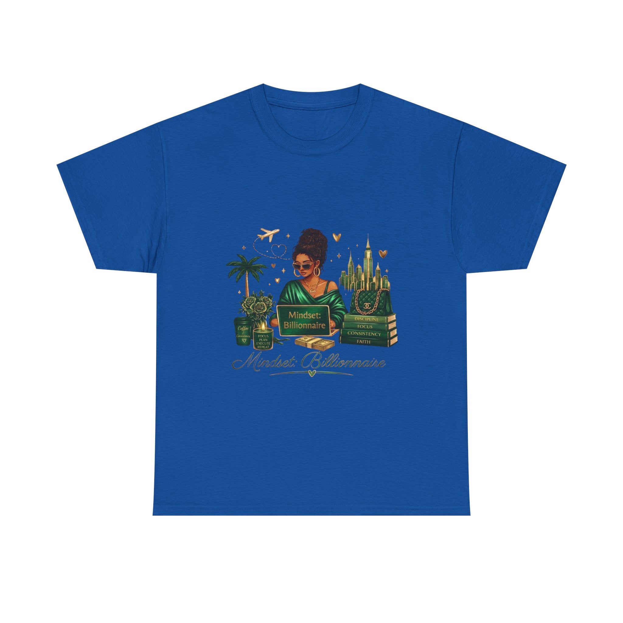 T-Shirt — Mindset Billionaire Graphic Tee (Empowerment, Travel & Success Design)