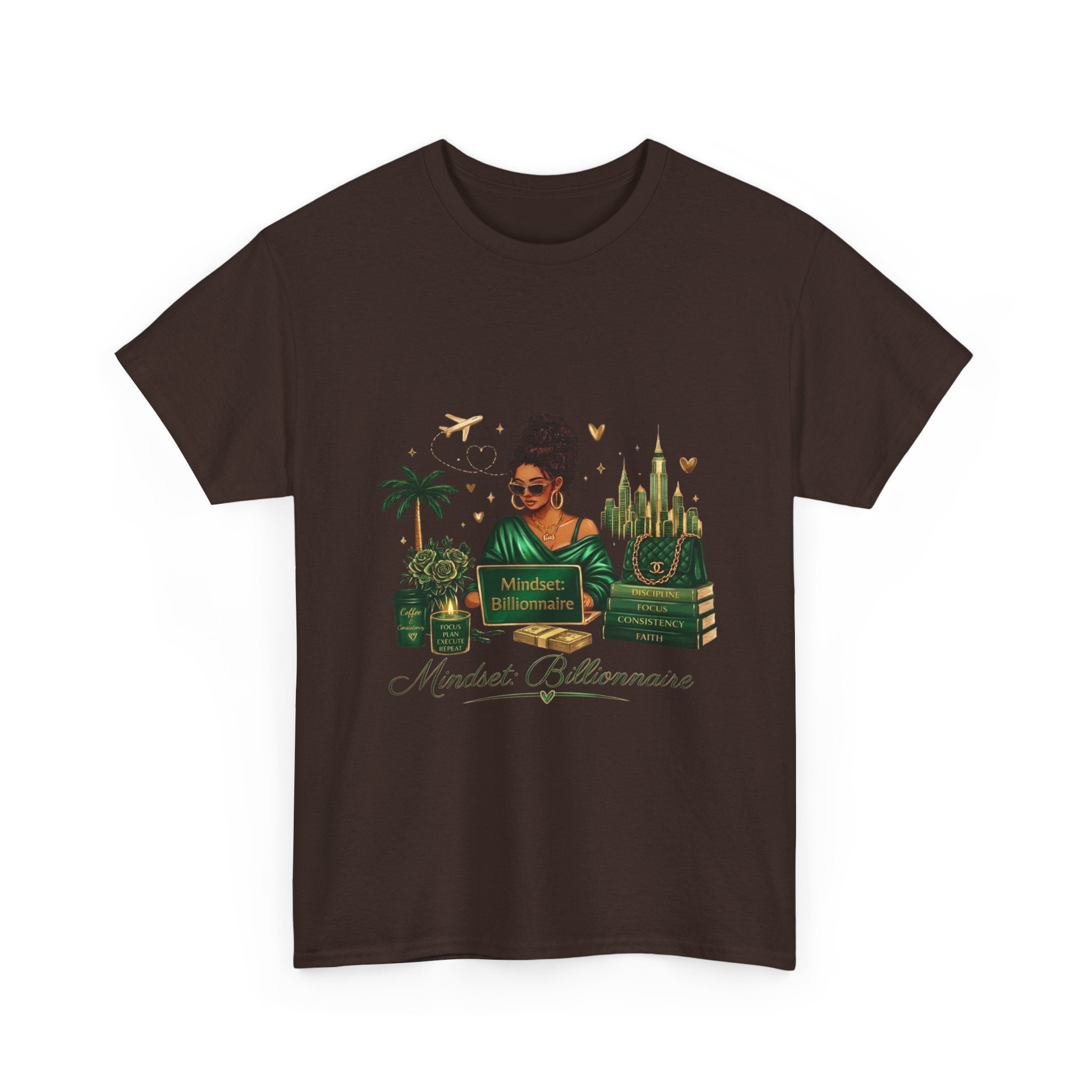 T-Shirt — Mindset Billionaire Graphic Tee (Empowerment, Travel & Success Design)