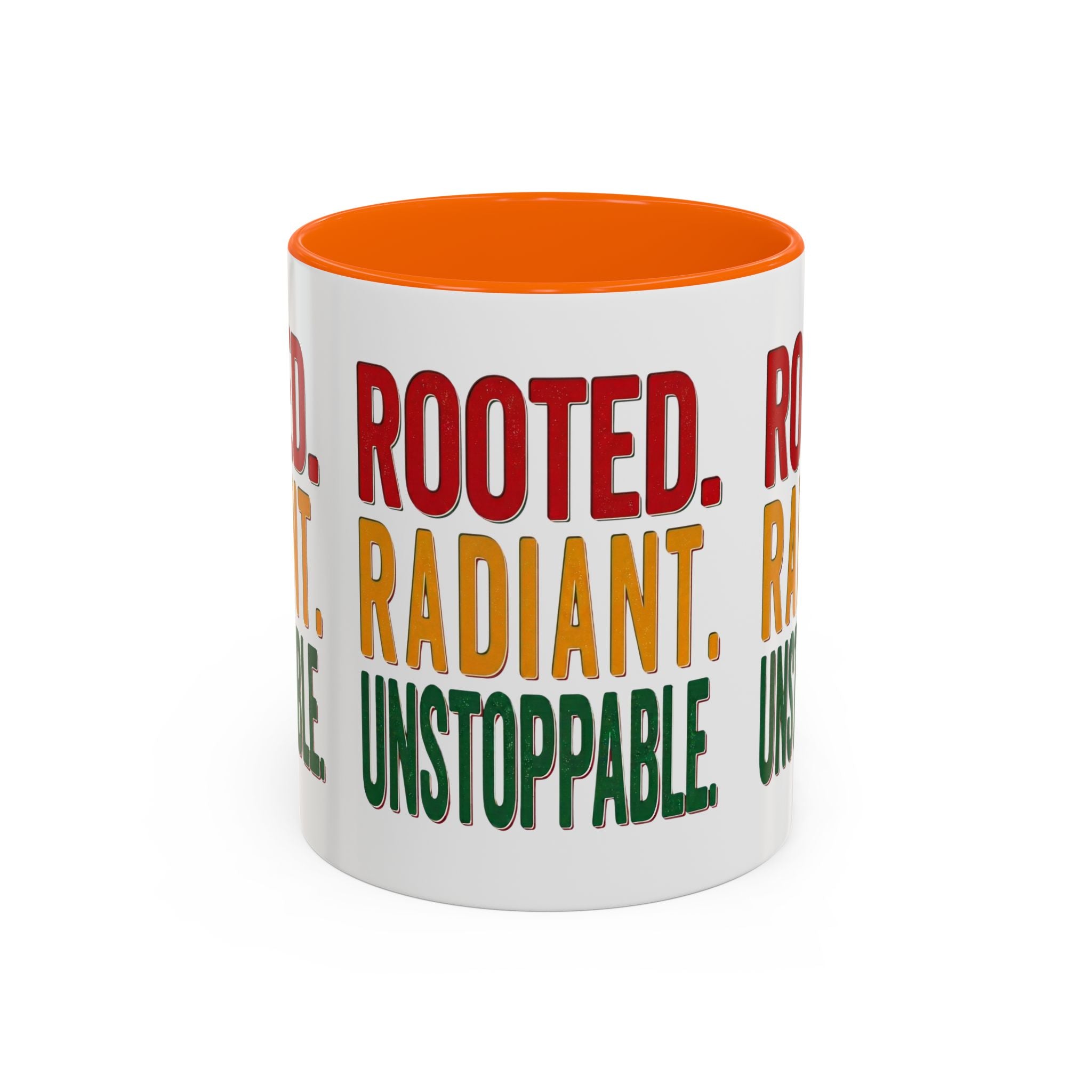 Rooted Radiant Unstoppable Accent Coffee Mug — Empowerment Message 11/15oz