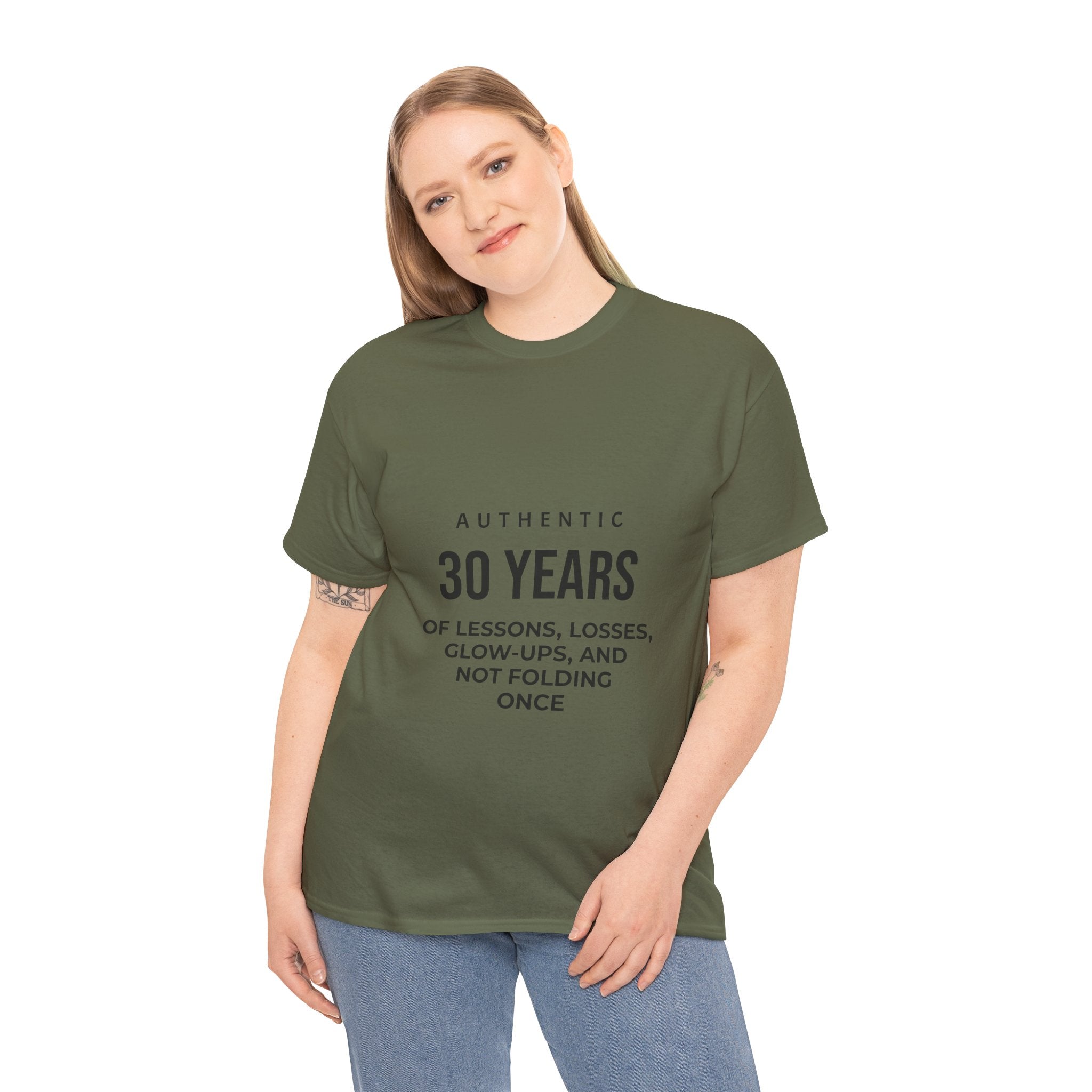 30 Years Authentic Tee — "30 Years of Lessons, Losses, Glow-Ups" Birthday Shirt