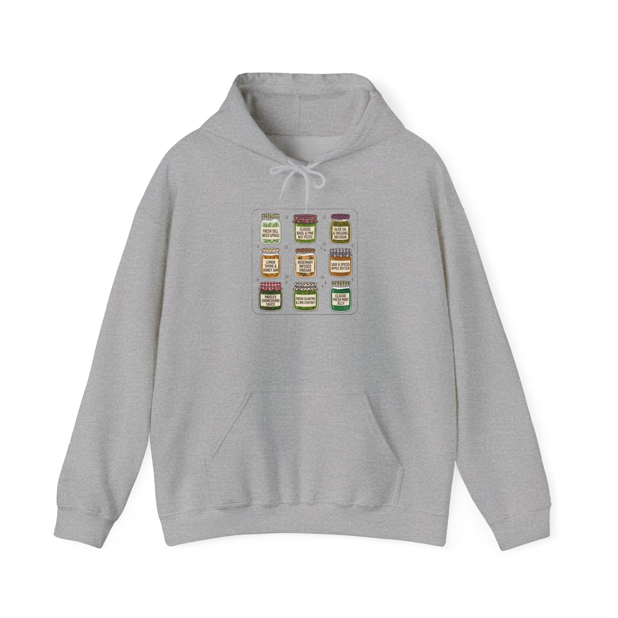 Retro Jam Jar Grid Hoodie | Vintage Food Graphics, Nostalgic Diner Style