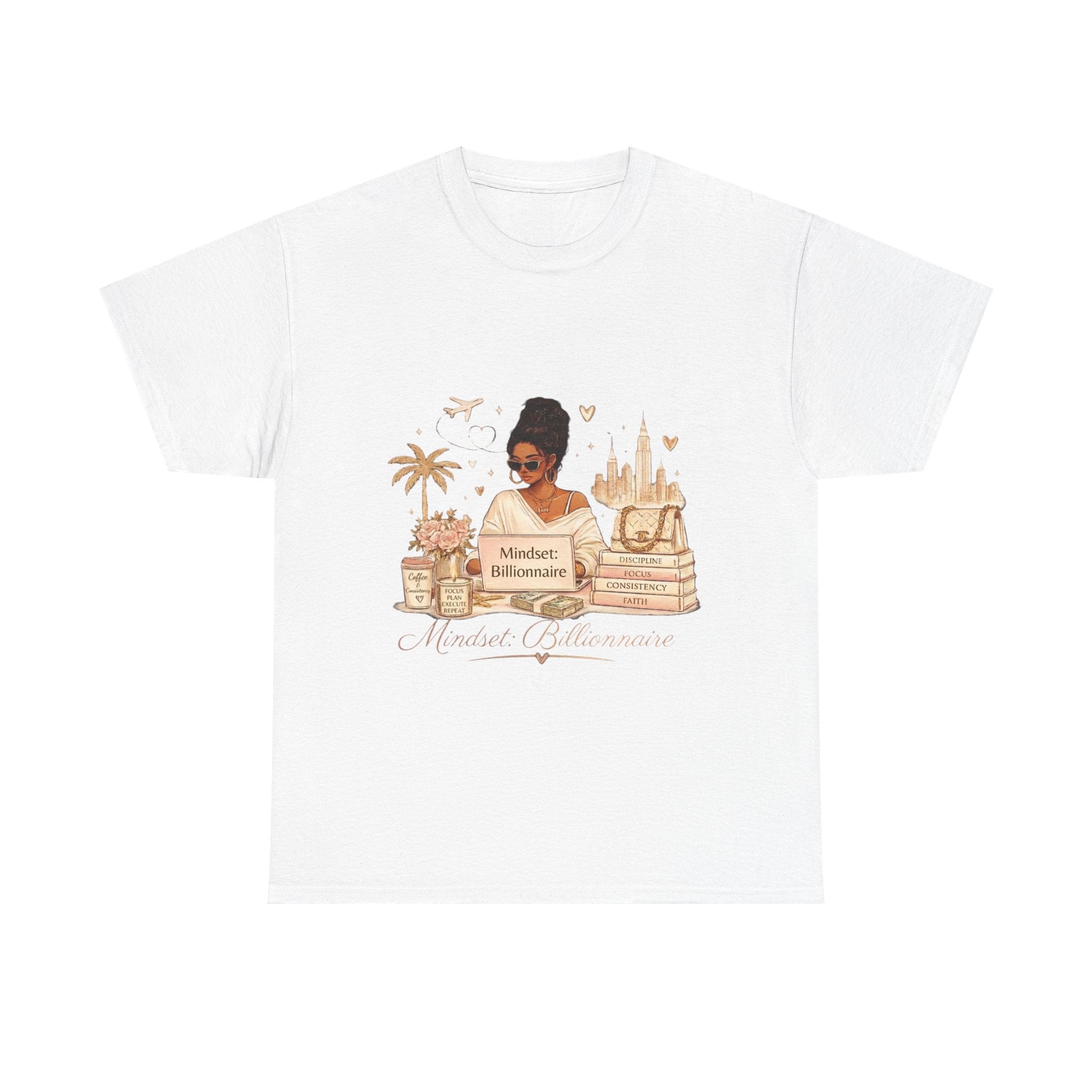 Mindset Millionaire Graphic Tee — Luxe Travel & Fashion Illustration Shirt