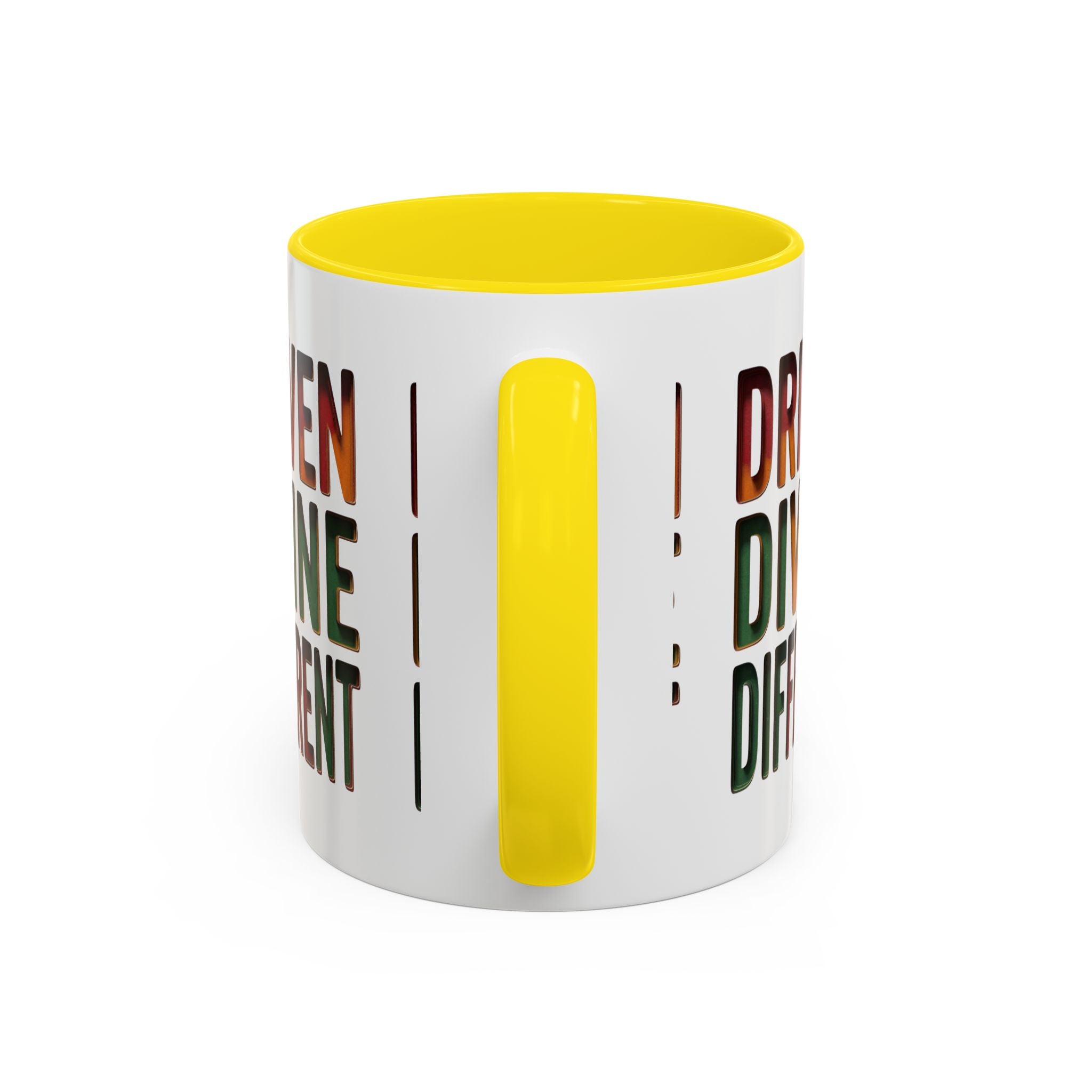 Driven Divine Different Accent Coffee Mug – Inspirational Rasta Color Typography (11/15oz)