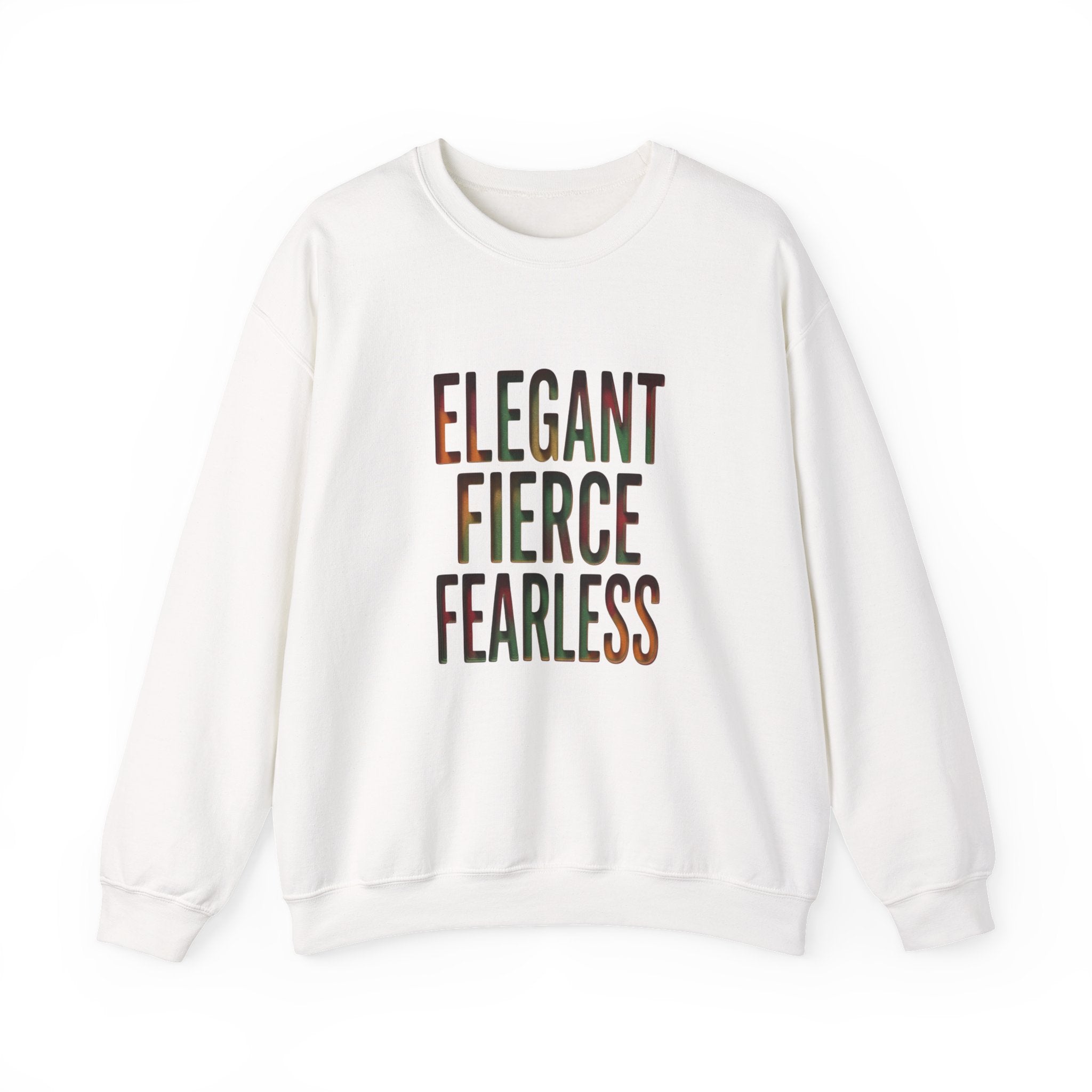 Elegant Fierce Fearless Crewneck Sweatshirt | Juneteenth Pan-African Typography 1865