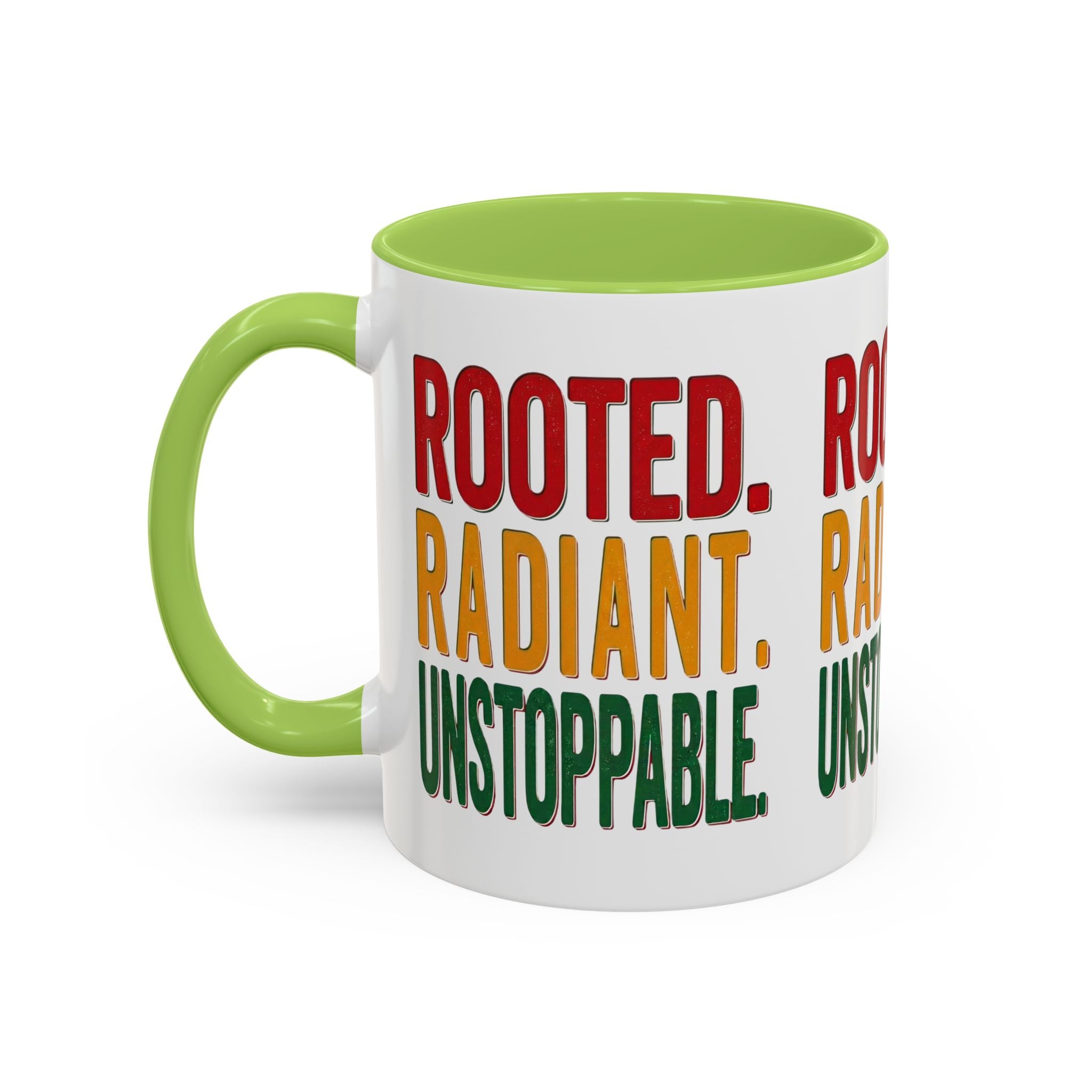 Rooted Radiant Unstoppable Accent Coffee Mug — Empowerment Message 11/15oz