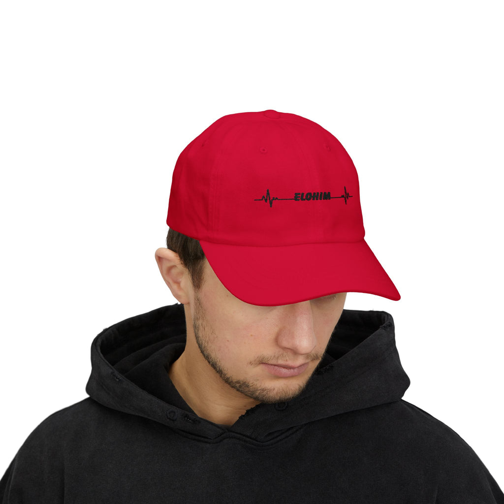Elohim Heartbeat Dad Cap — Embroidered Spiritual Baseball Hat