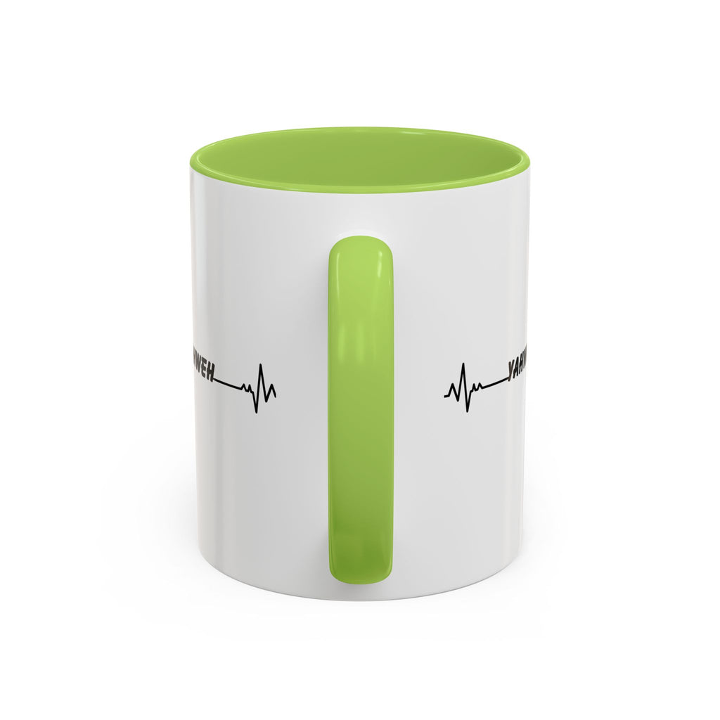 Yahweh Heartbeat Accent Coffee Mug — Christian Faith Prayer Gift (11/15oz)