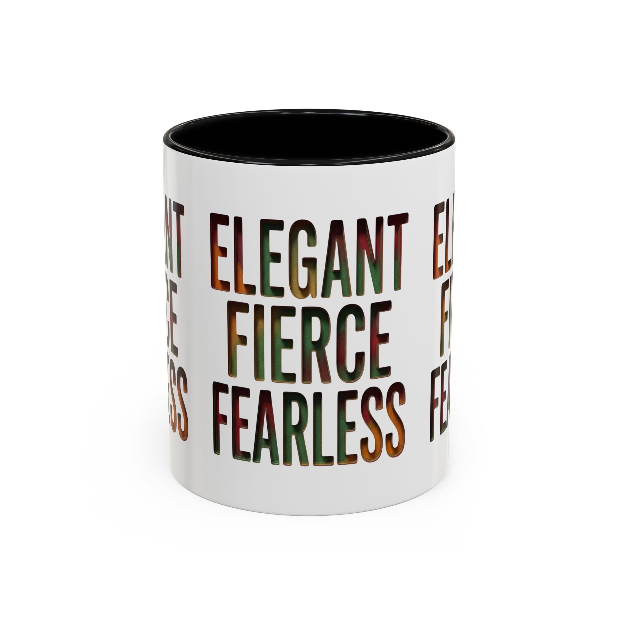 Elegant Fierce Fearless Coffee Mug — Inspirational Accent Mug (11/15oz)