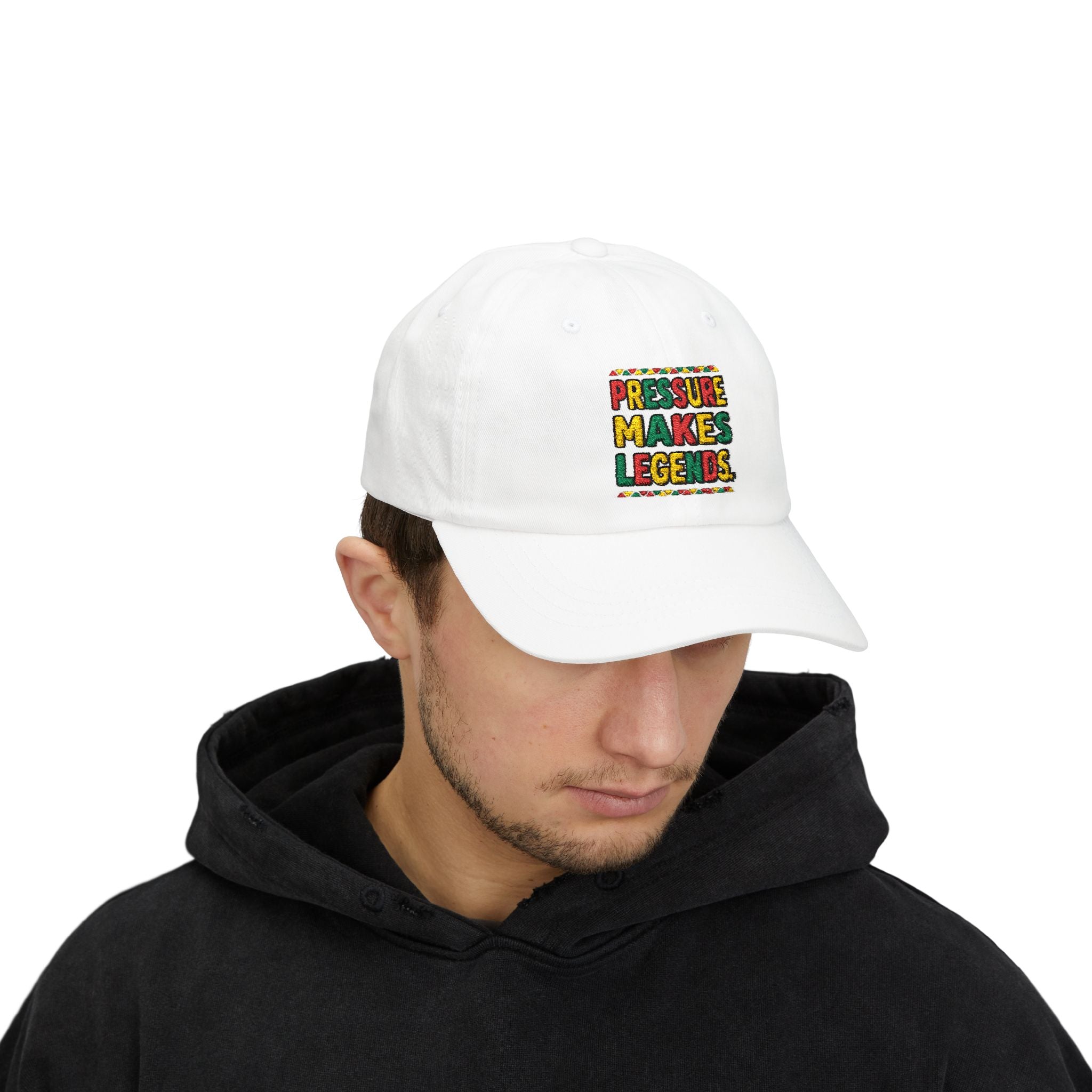Dad Cap — "Pressure Makes Legends" Colorful Embroidered Baseball Hat
