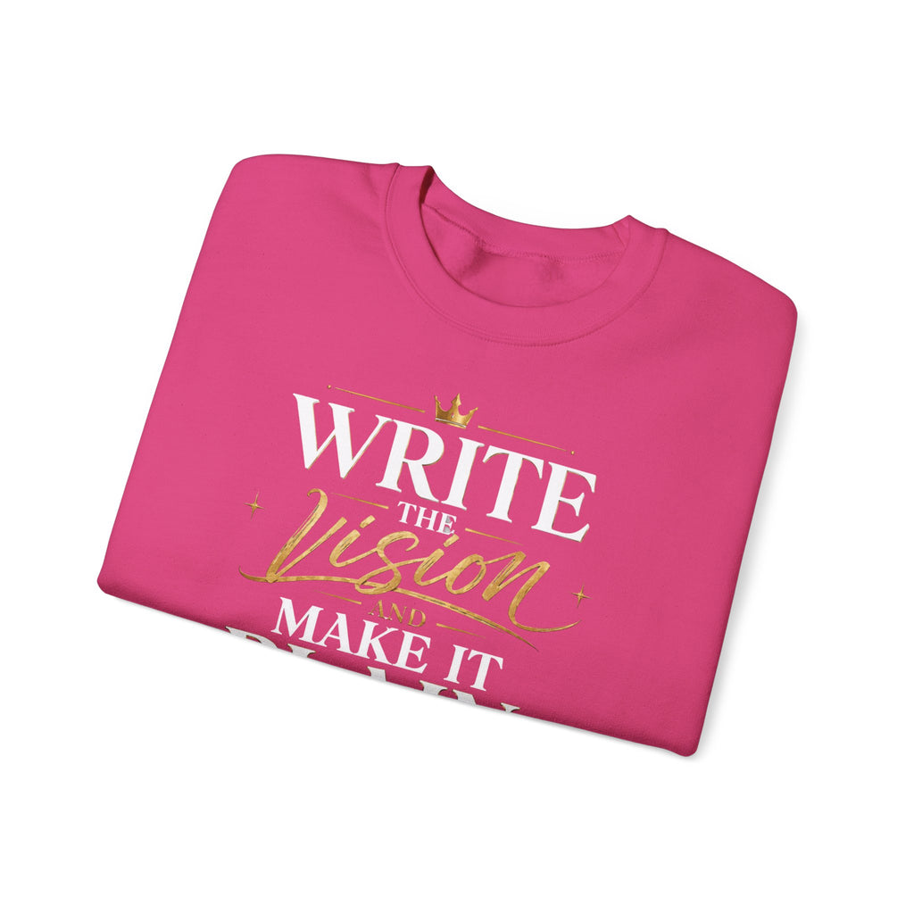 Write the Vision Crewneck Sweatshirt — Inspirational Christian Quote Pullover