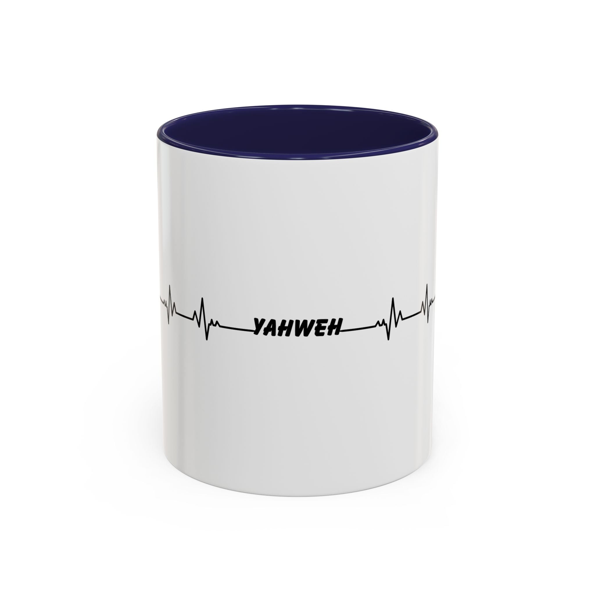 Yahweh Heartbeat Accent Coffee Mug — Christian Faith Prayer Gift (11/15oz)