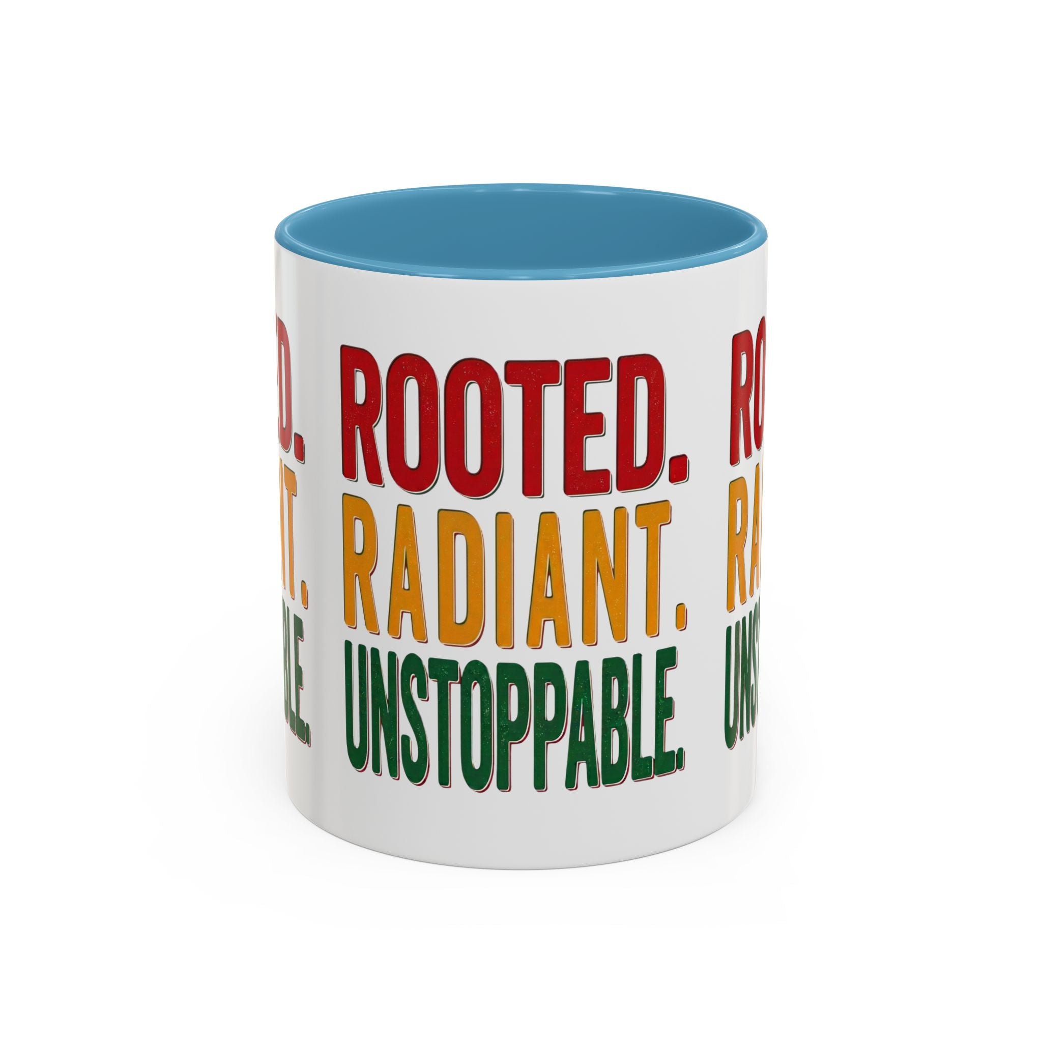 Rooted Radiant Unstoppable Accent Coffee Mug — Empowerment Message 11/15oz