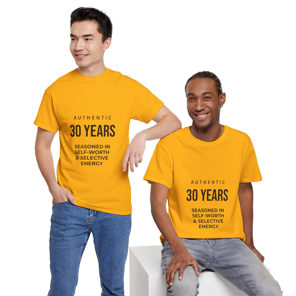 30YRS Seasoned in Self-Worth Tee — Selective Energy Graphic T-Shirt