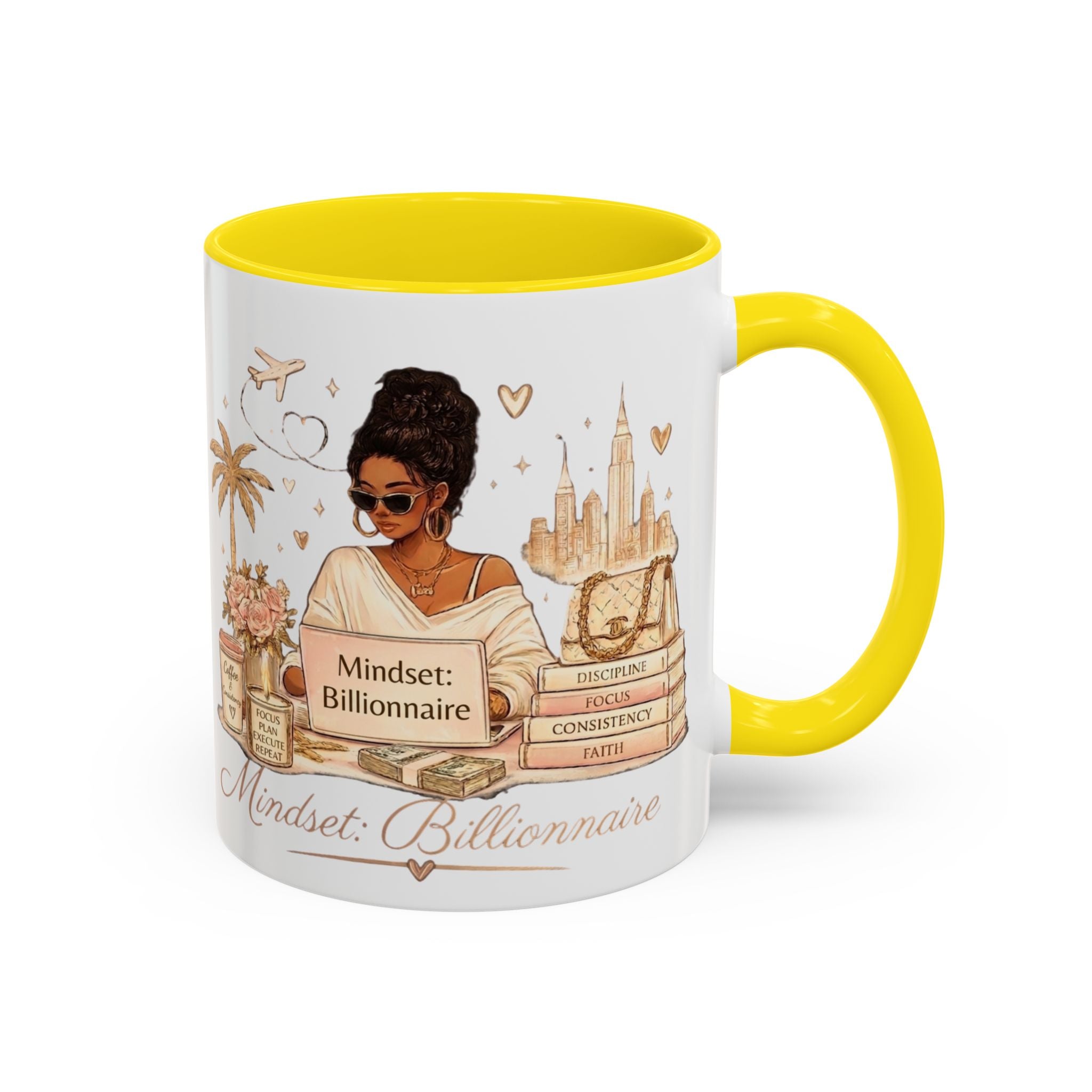 Mindset: Billionaire Accent Coffee Mug — Inspirational Luxury Travel Design (11/15 oz)