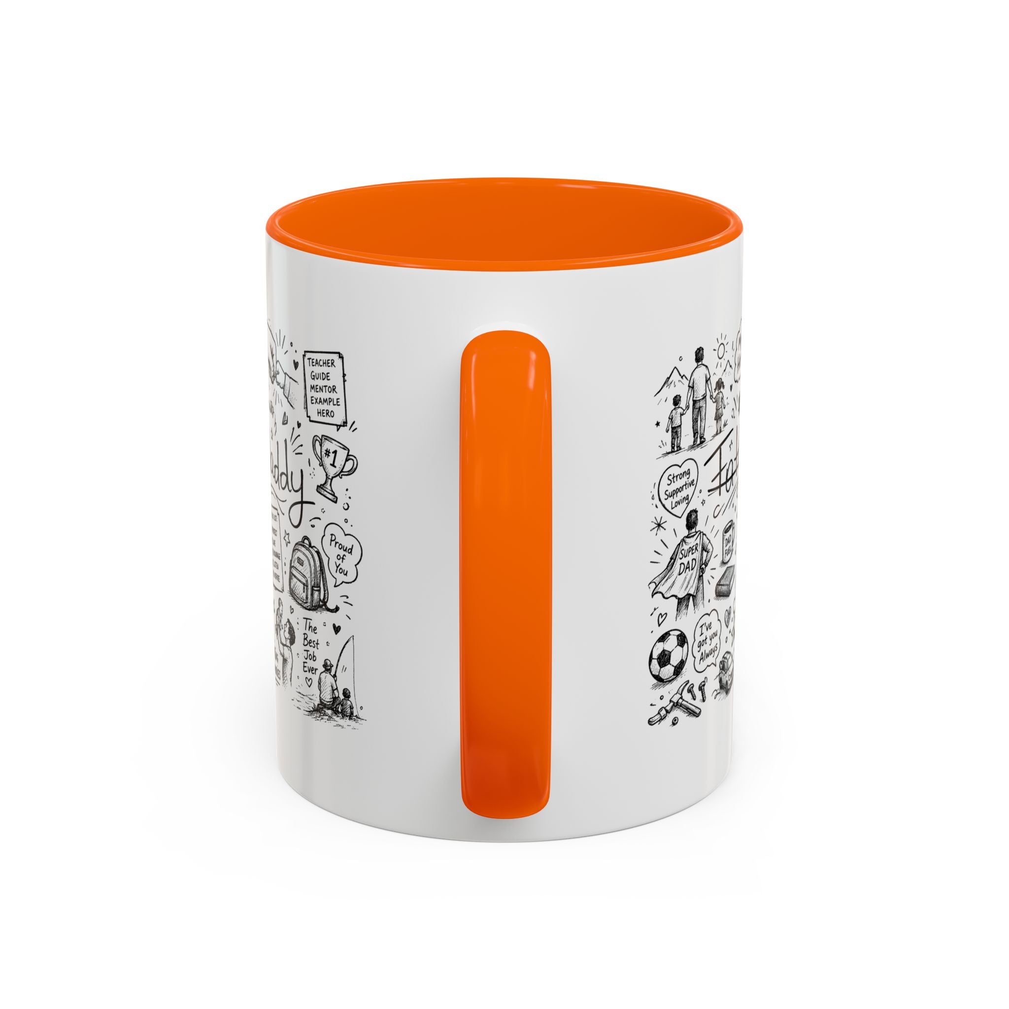 Father/Daddy Illustrated Memory Coffee Mug — Black Accent 11/15oz