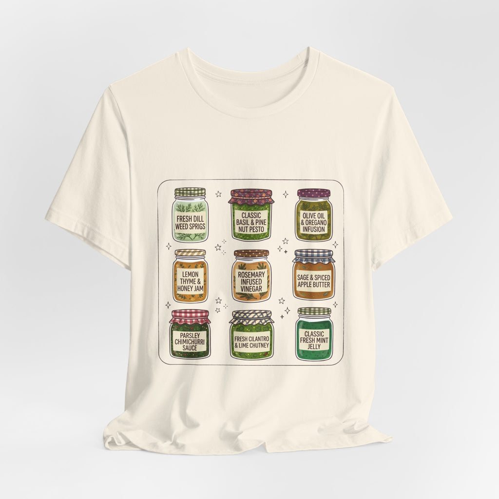 Retro Jam Jars T-Shirt | Vintage Food Graphics, Hand-Drawn Pantry Art