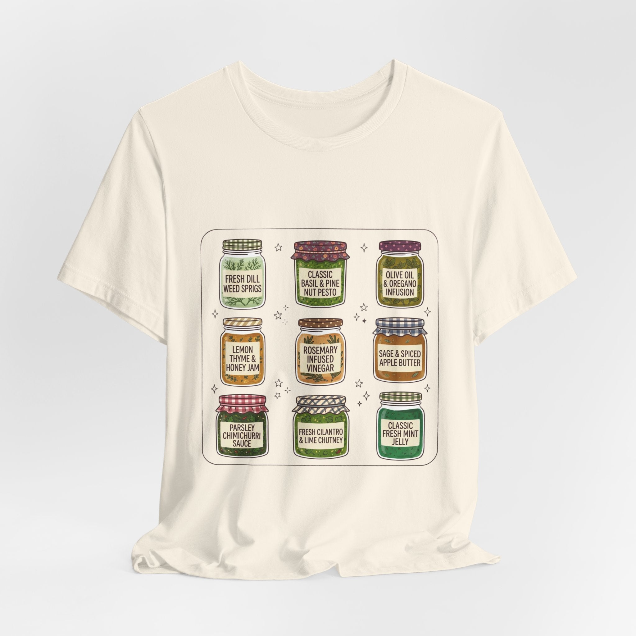 Retro Jam Jars T-Shirt | Vintage Food Graphics, Hand-Drawn Pantry Art