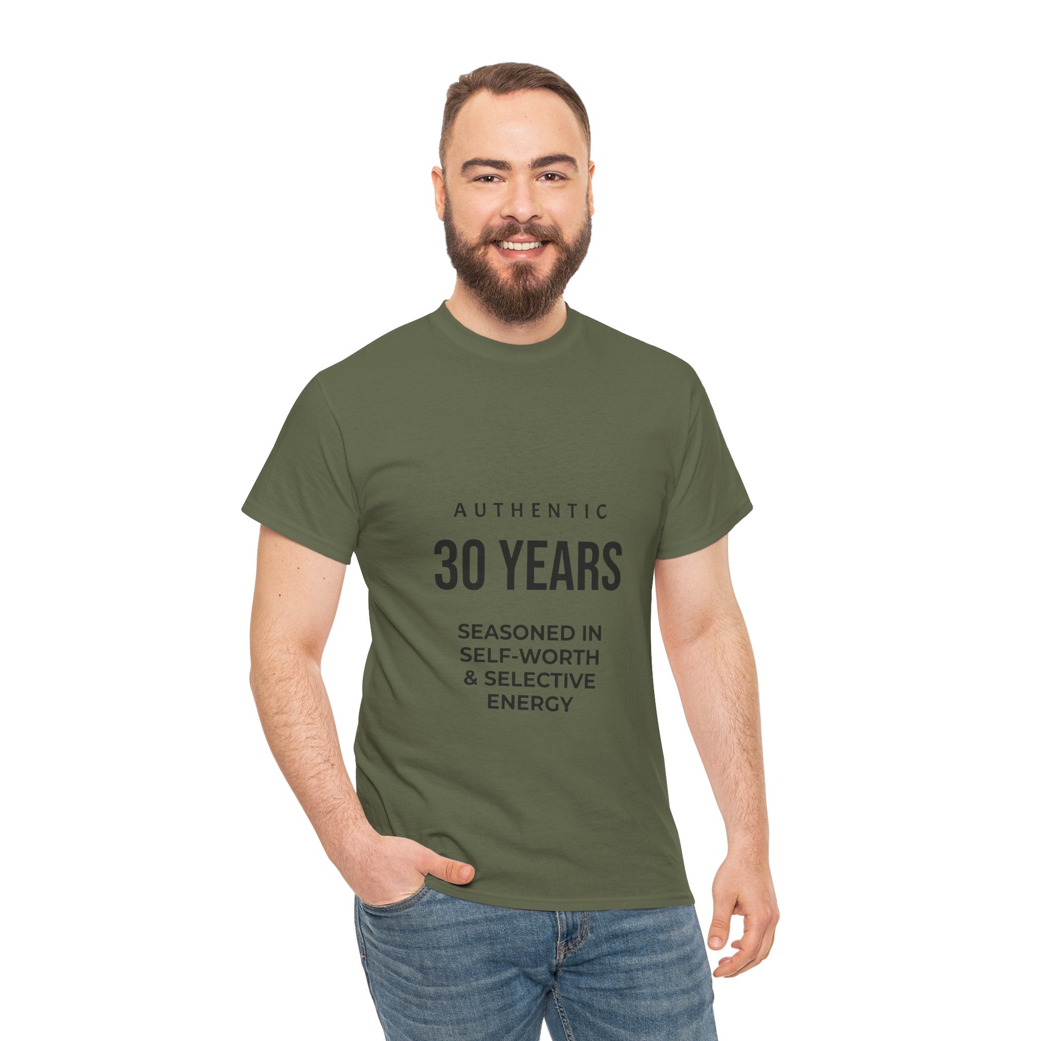 30YRS Seasoned in Self-Worth Tee — Selective Energy Graphic T-Shirt