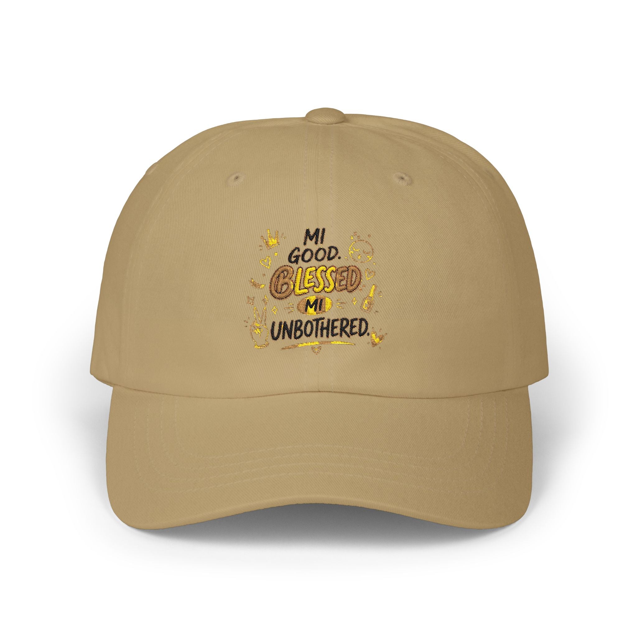 Dad Cap - "Blessed & Unbothered" Embroidered White Baseball Hat