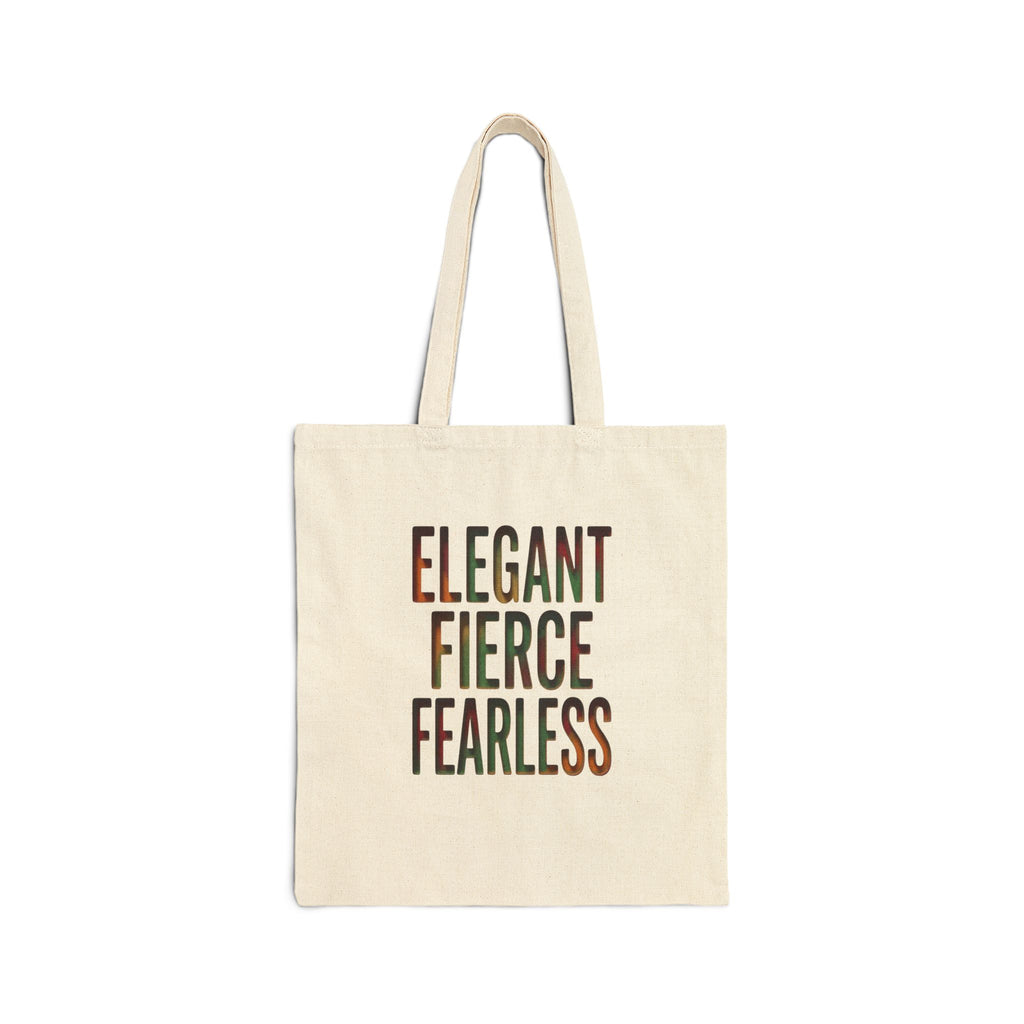 Elegant Fierce Fearless Tote | Juneteenth, Pan-African Colors