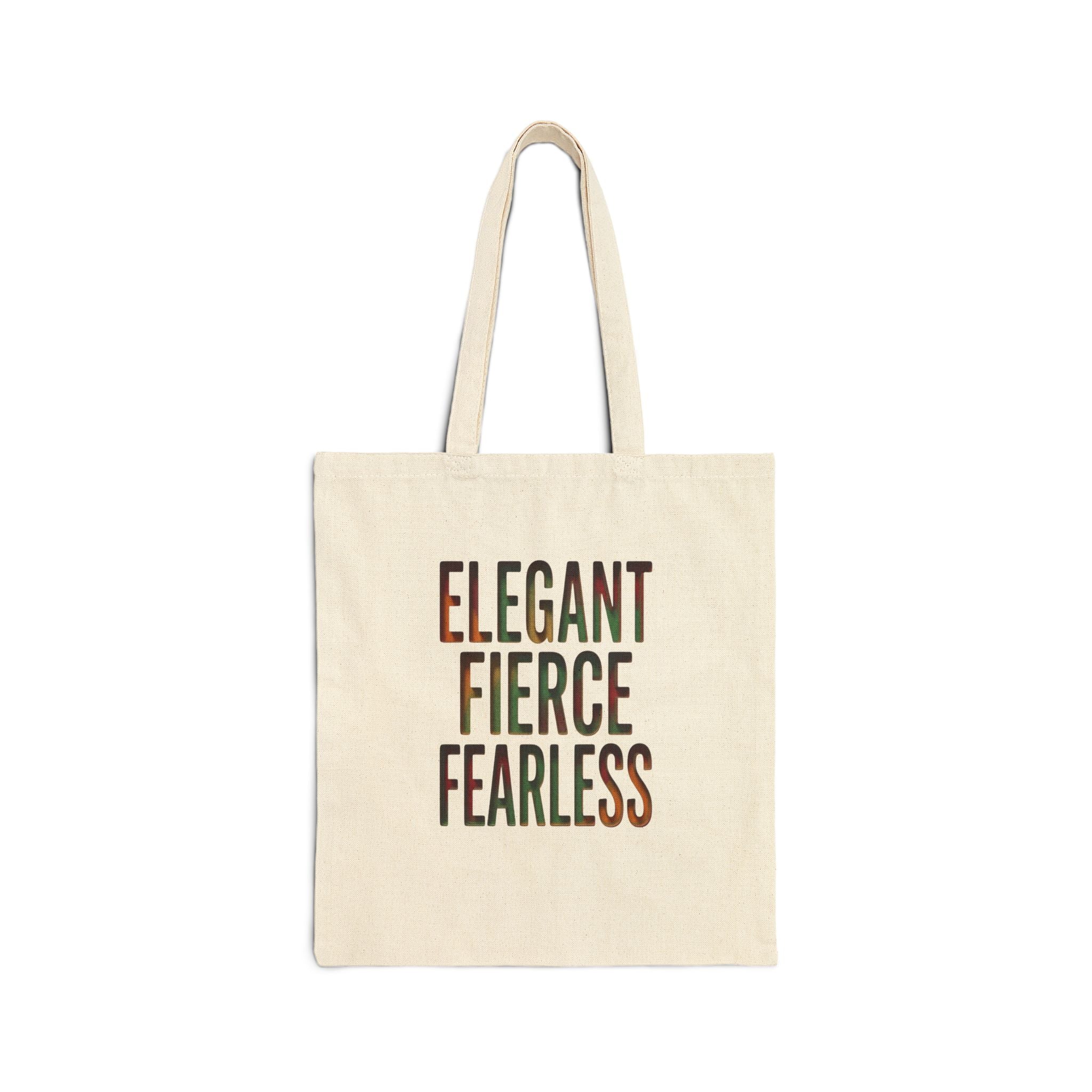 Elegant Fierce Fearless Tote | Juneteenth, Pan-African Colors