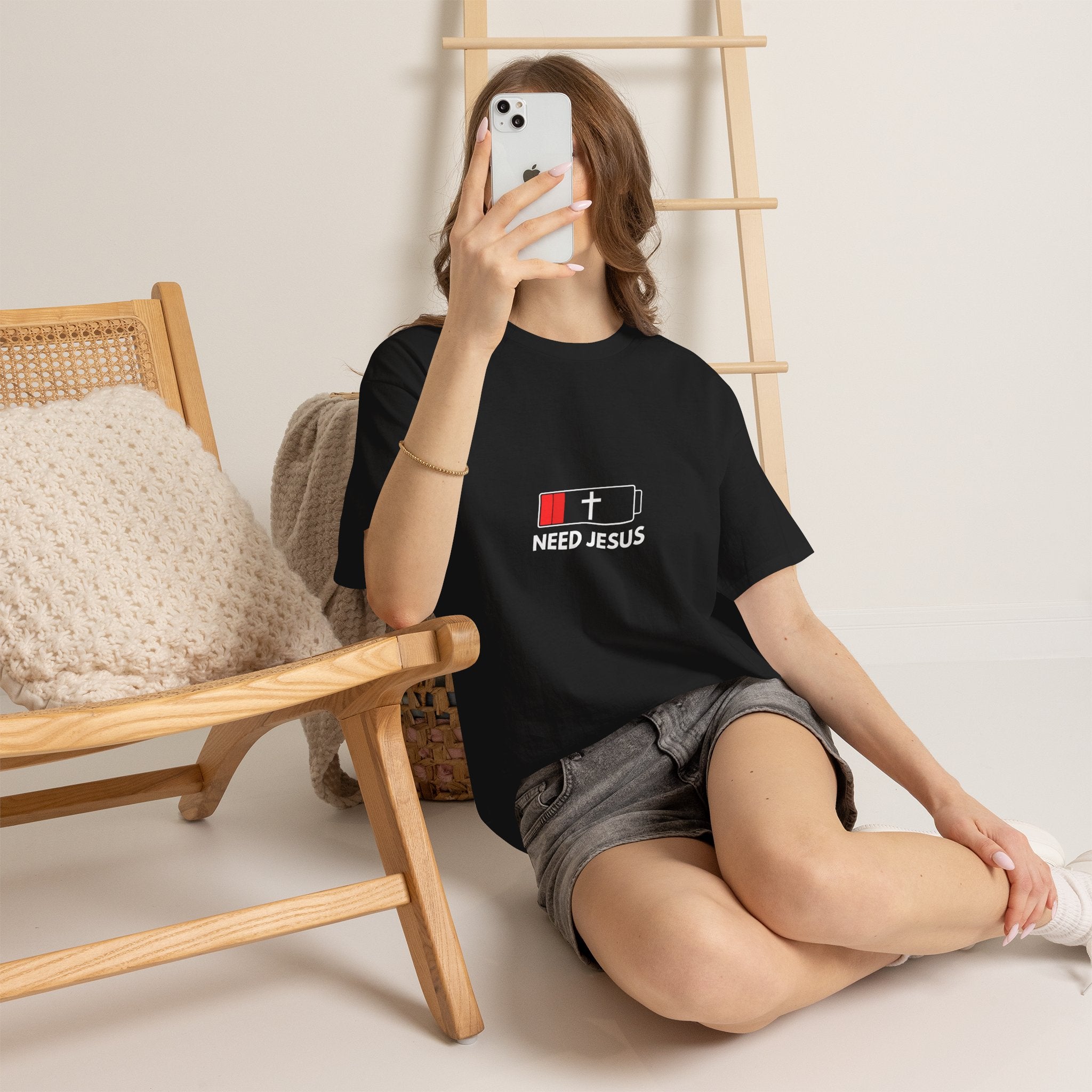 Need Jesus Low Battery Christian T-Shirt