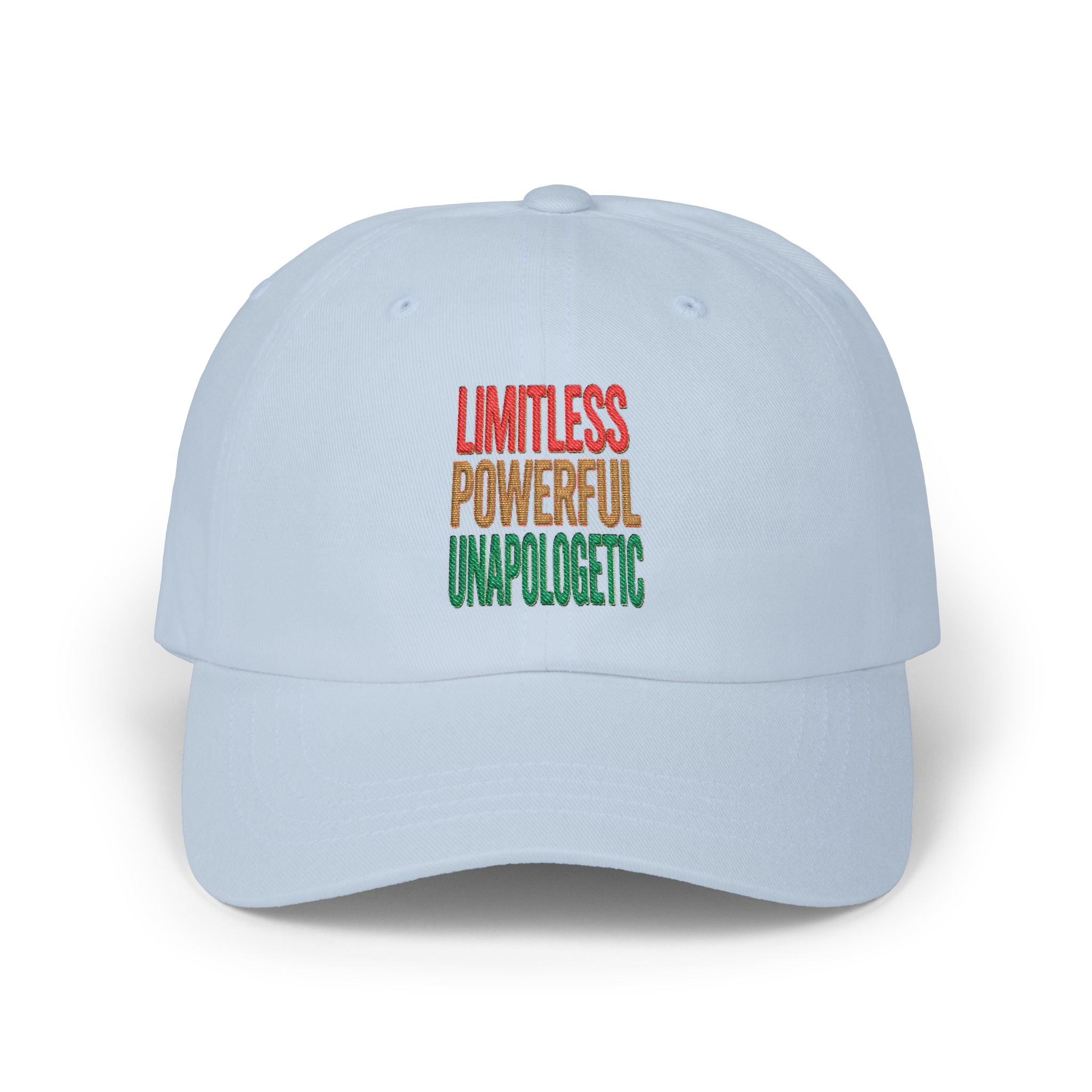 Dad Cap — "Limitless Powerful Unapologetic" Embroidered Inspirational Hat