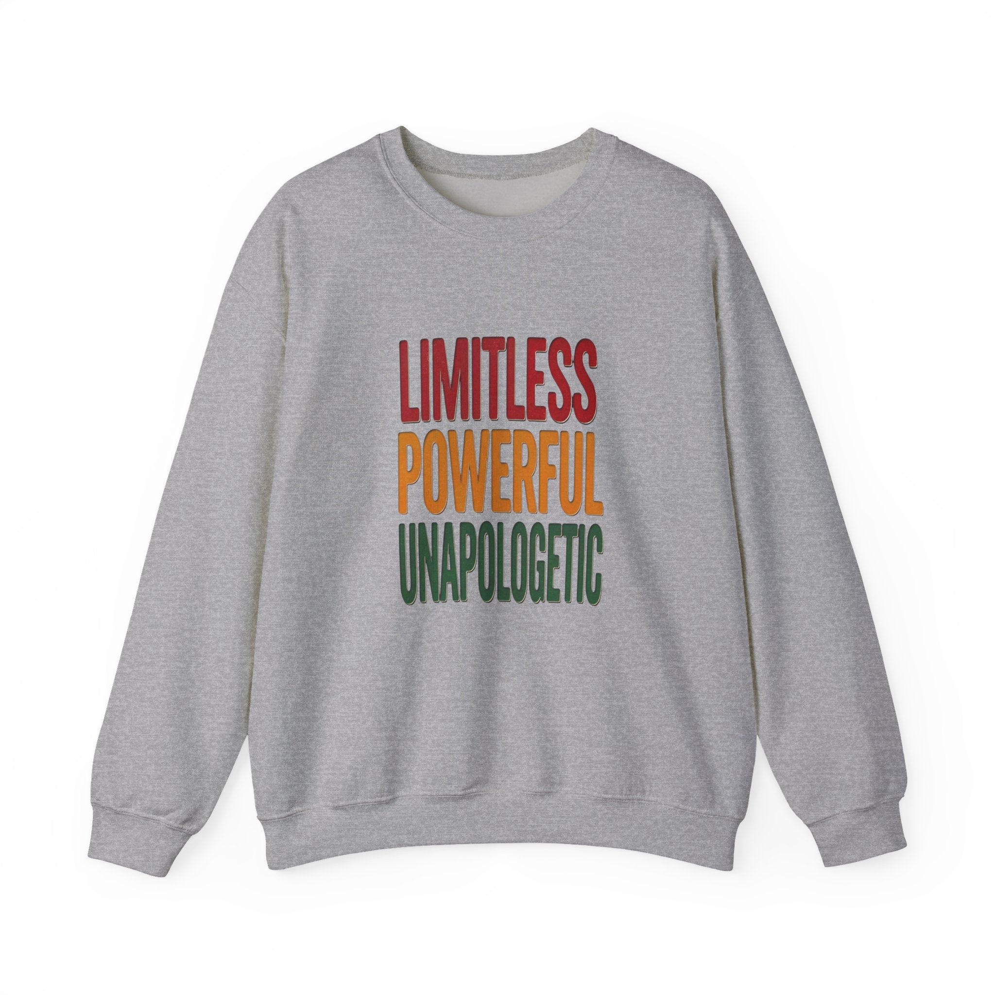 Limitless Powerful Unapologetic Sweatshirt | Juneteenth Pan-African Freedom Typography