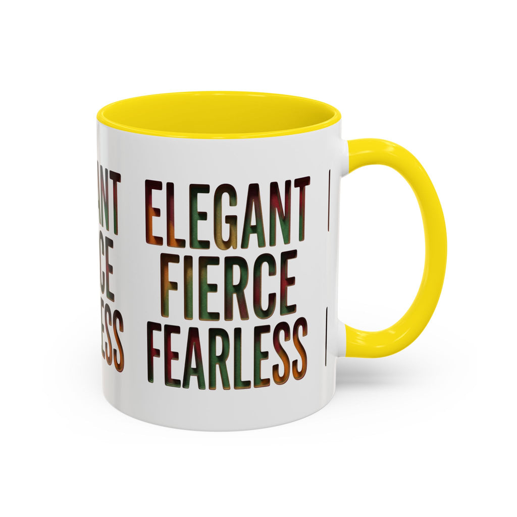 Elegant Fierce Fearless Coffee Mug — Inspirational Accent Mug (11/15oz)