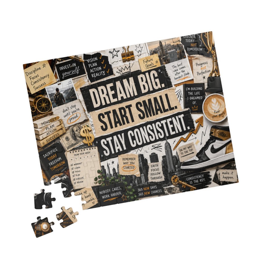 Inspirational 'Dream Big. Start Small. Stay Consistent.' Puzzle — Motivational 520/1014-Piece Jigsaw