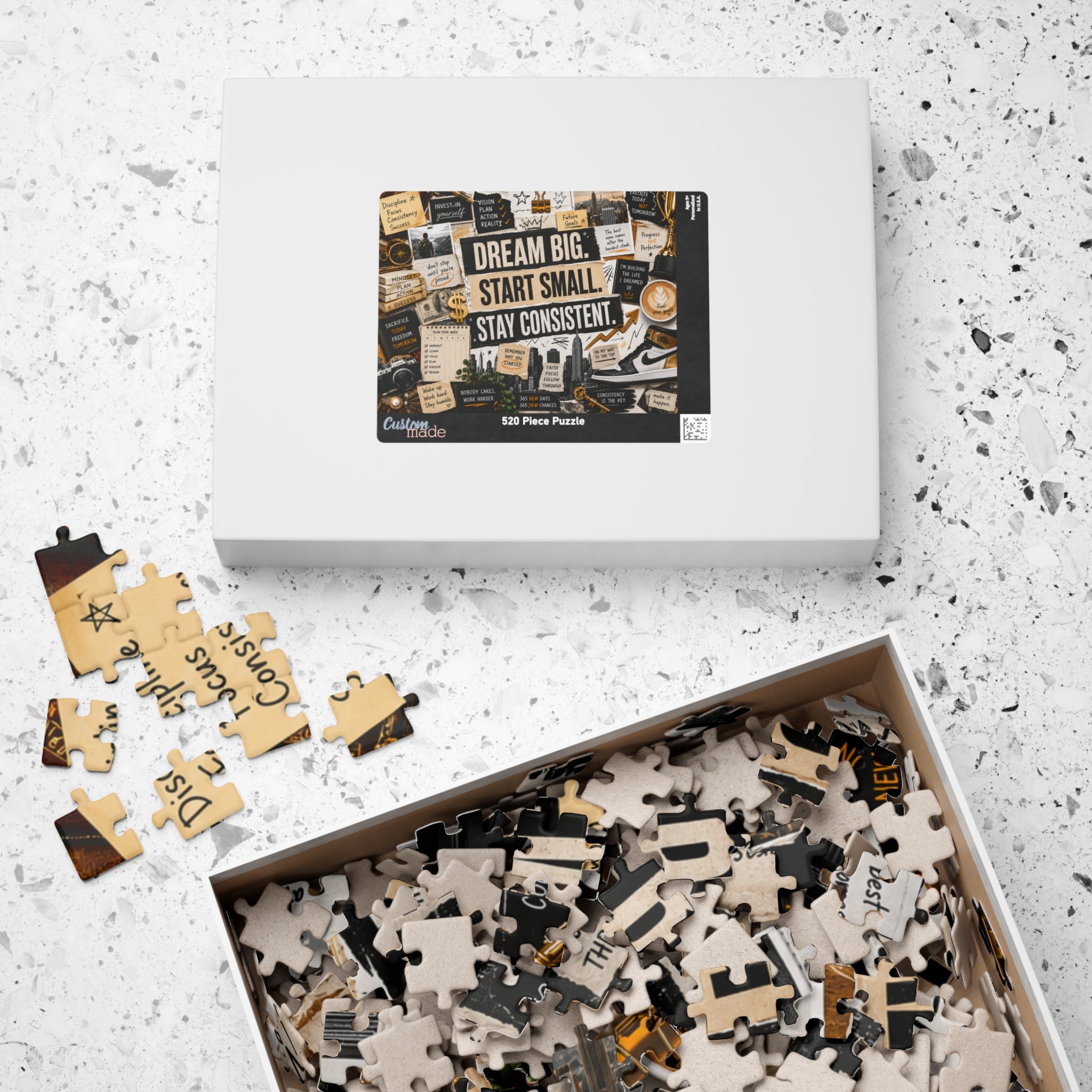 Inspirational 'Dream Big. Start Small. Stay Consistent.' Puzzle — Motivational 520/1014-Piece Jigsaw