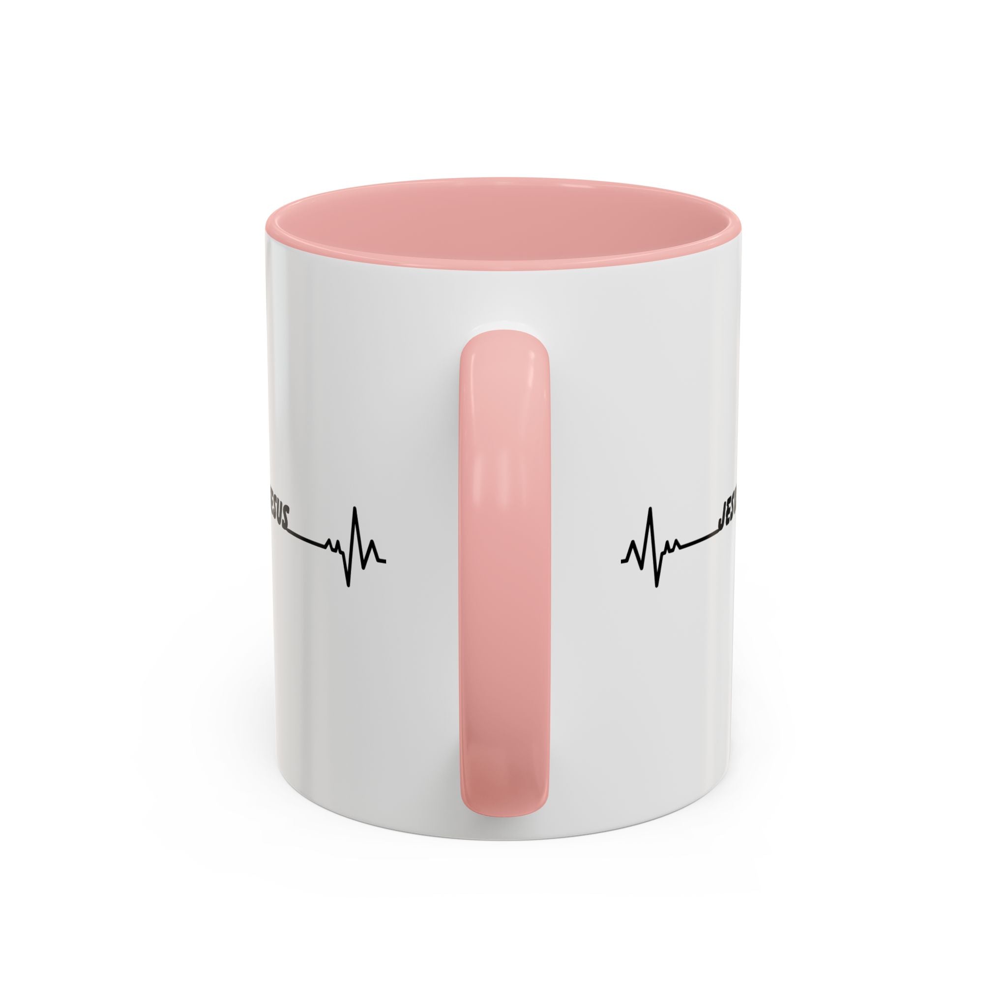 Jesus Heartbeat Accent Coffee Mug — Christian Faith Gift