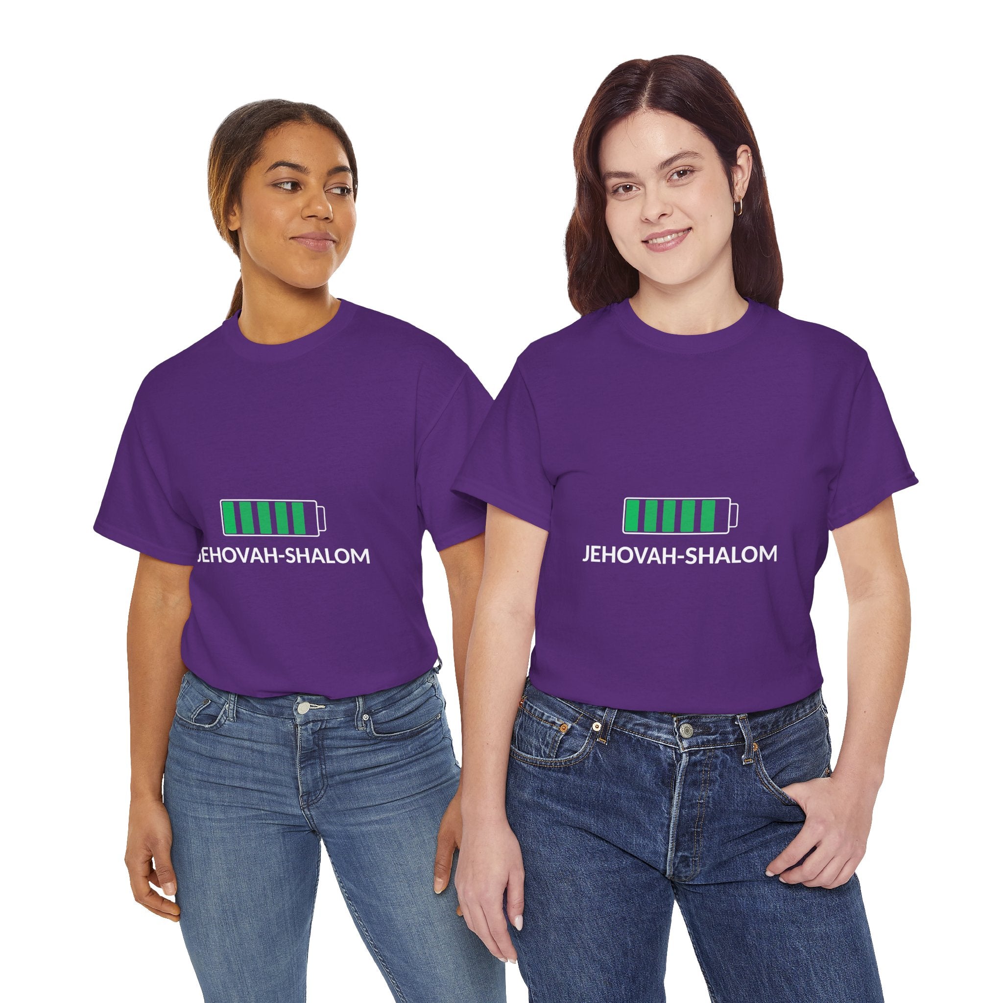 Jehovah-Shalom Battery Graphic Tee — Christian Faith Peace T-Shirt