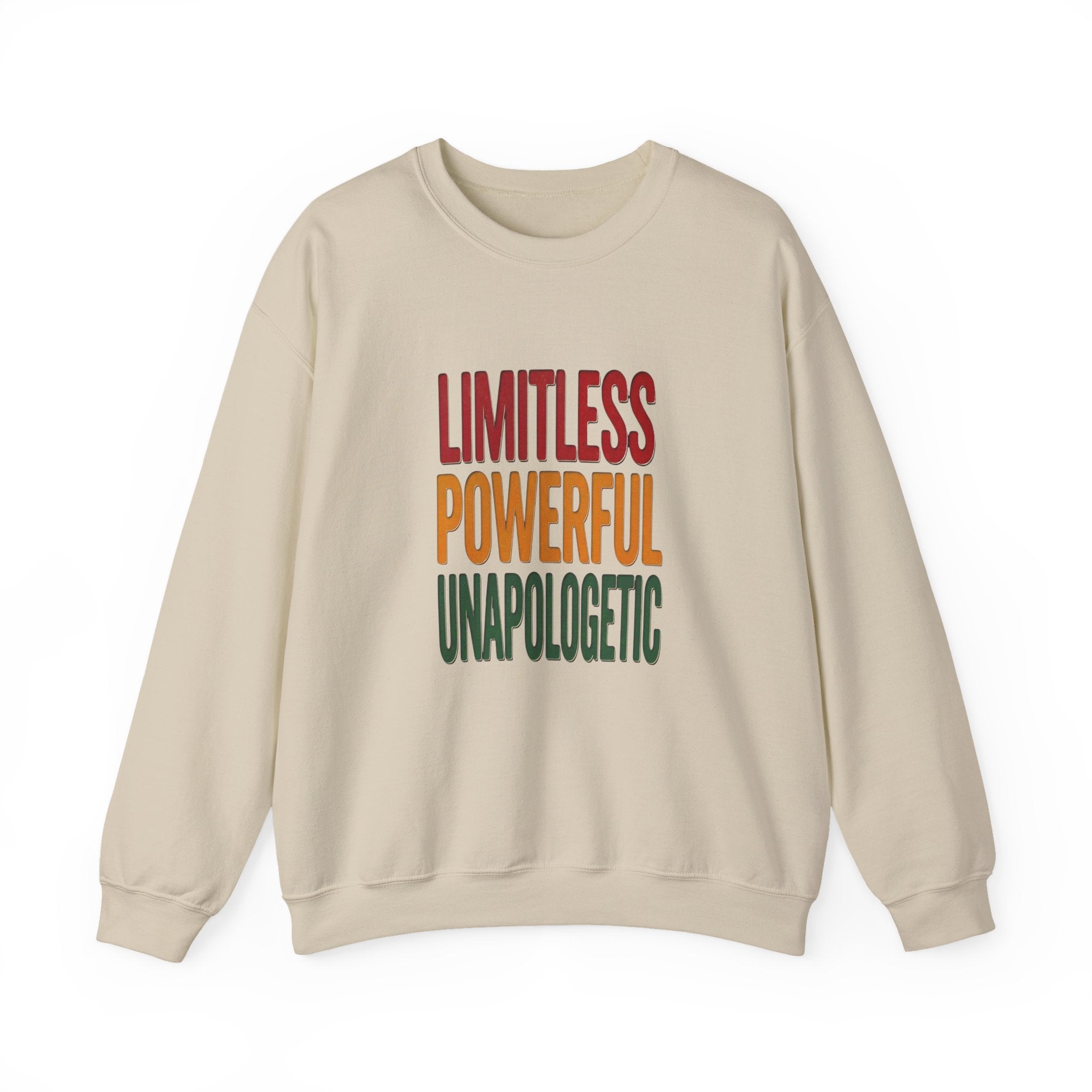 Limitless Powerful Unapologetic Sweatshirt | Juneteenth Pan-African Freedom Typography