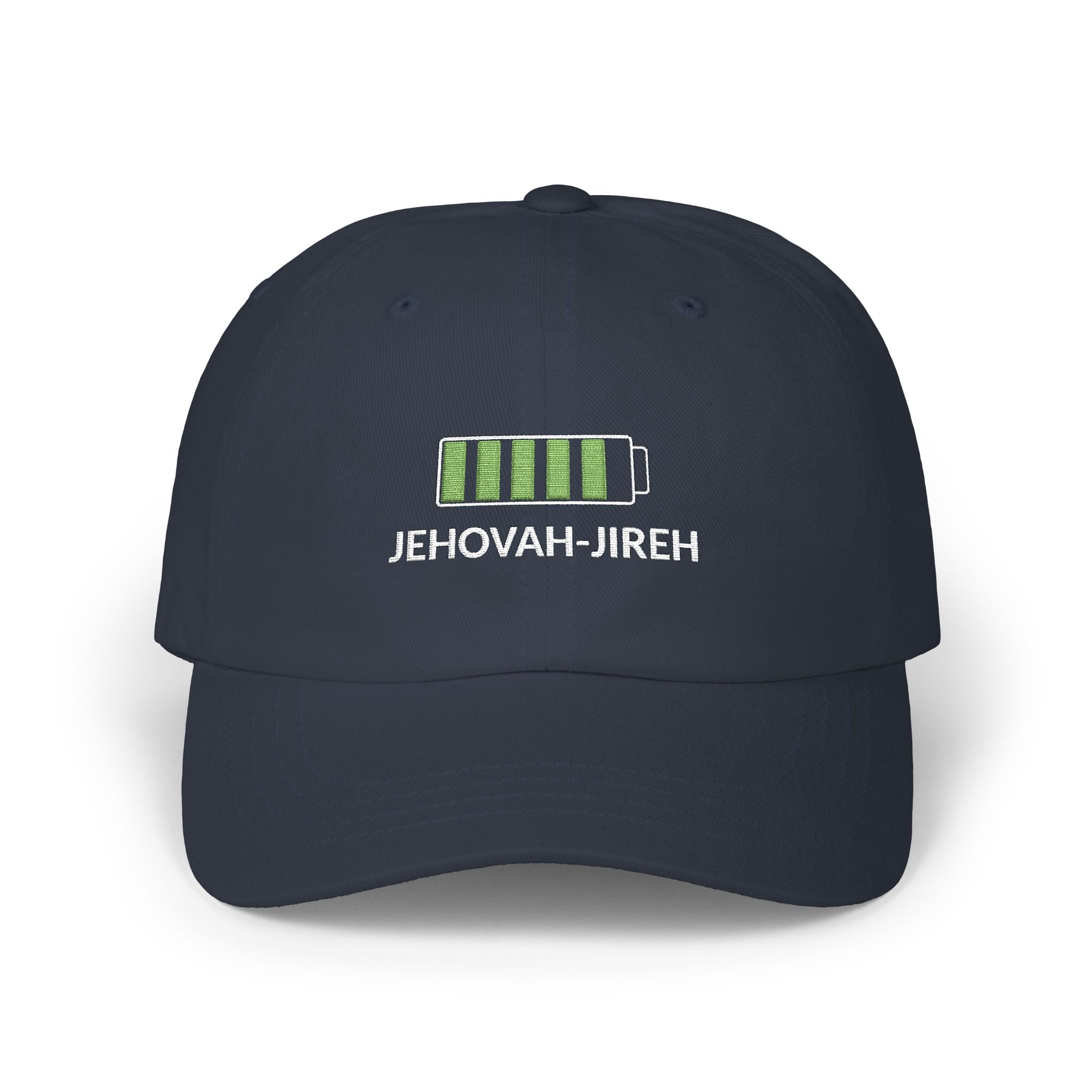Jehovah-Jireh Battery Icon Dad Cap — Faith-Based Christian Trucker Hat