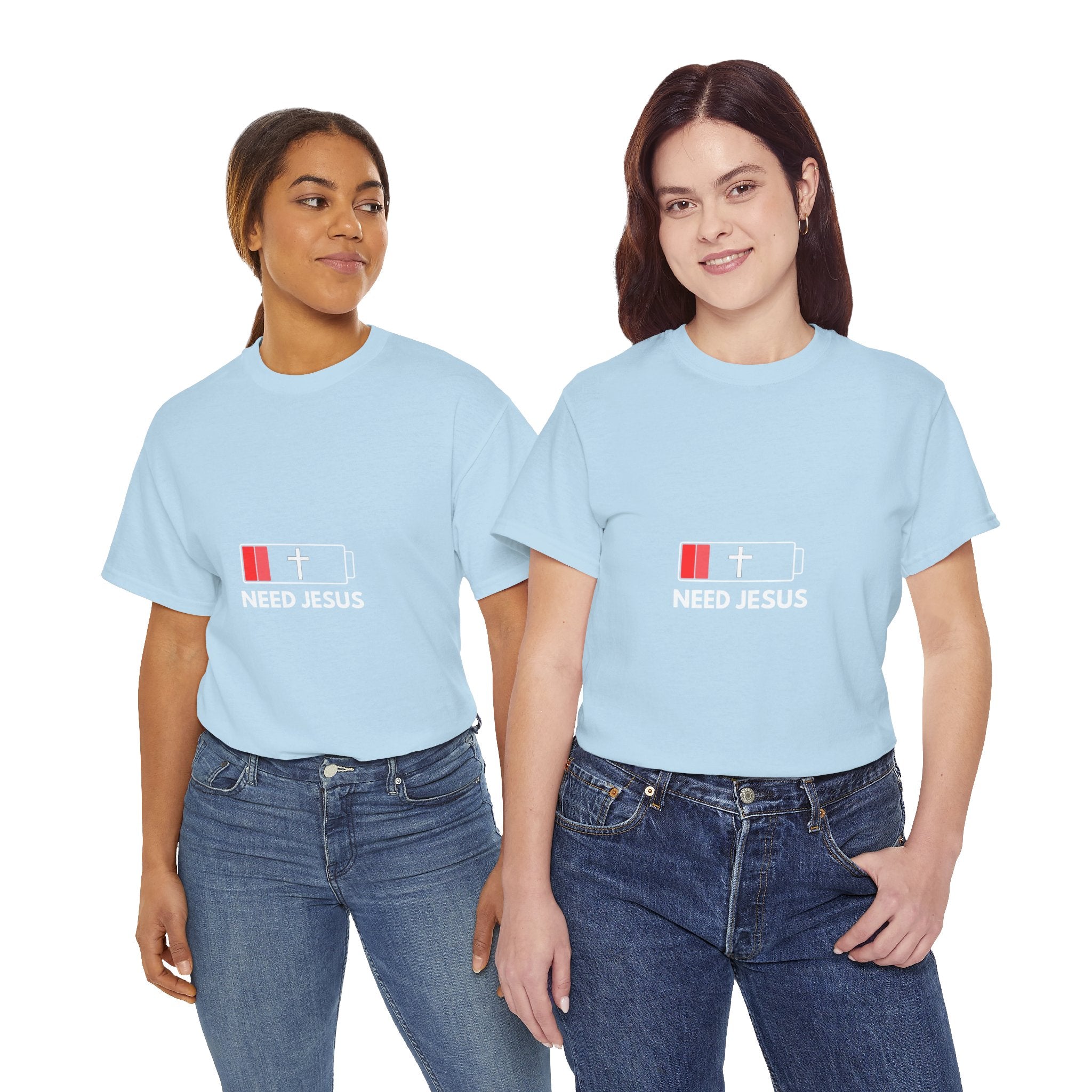 Need Jesus Low Battery Christian T-Shirt