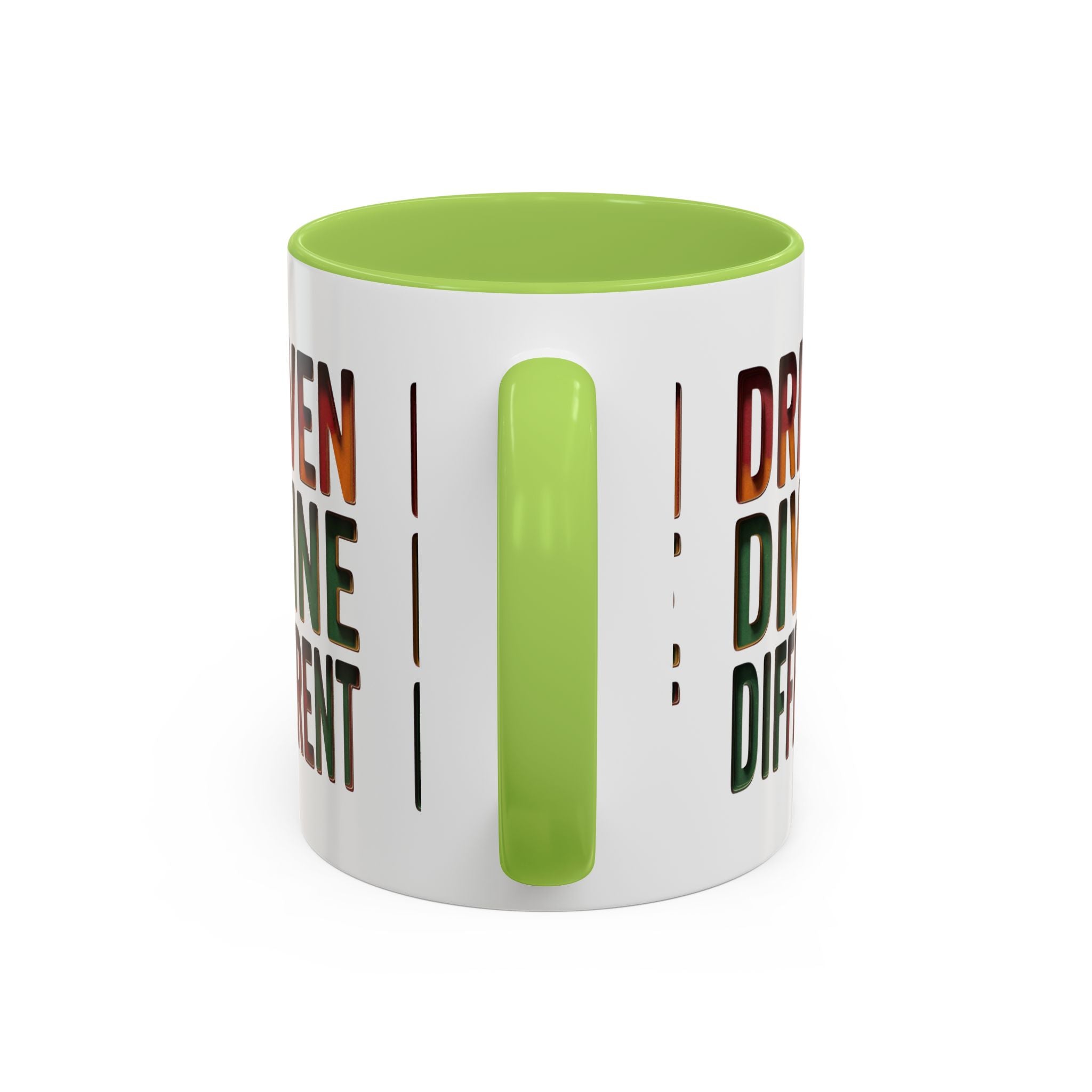 Driven Divine Different Accent Coffee Mug – Inspirational Rasta Color Typography (11/15oz)