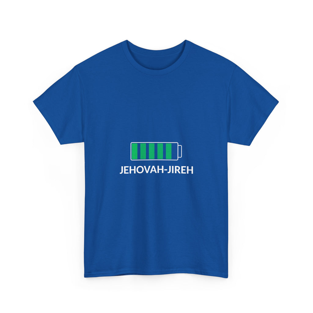 Jehovah-Jireh Battery Graphic Tee — Christian Faith T-Shirt