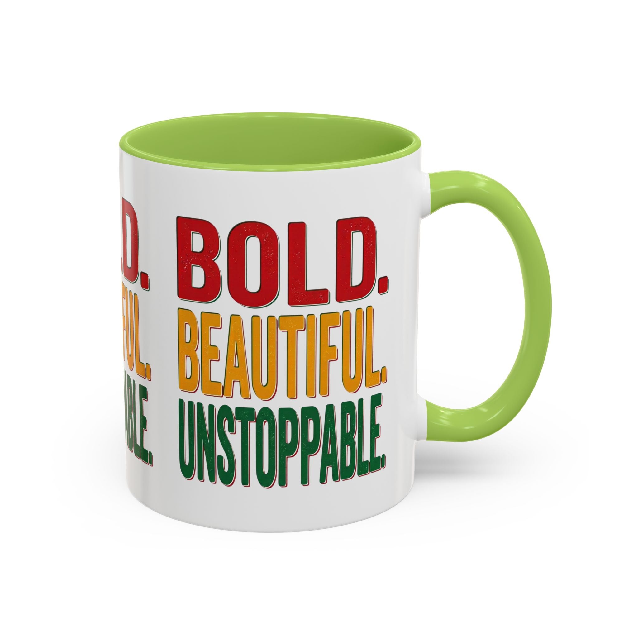 Bold Beautiful Unstoppable Accent Coffee Mug — Inspirational 11/15oz Gift
