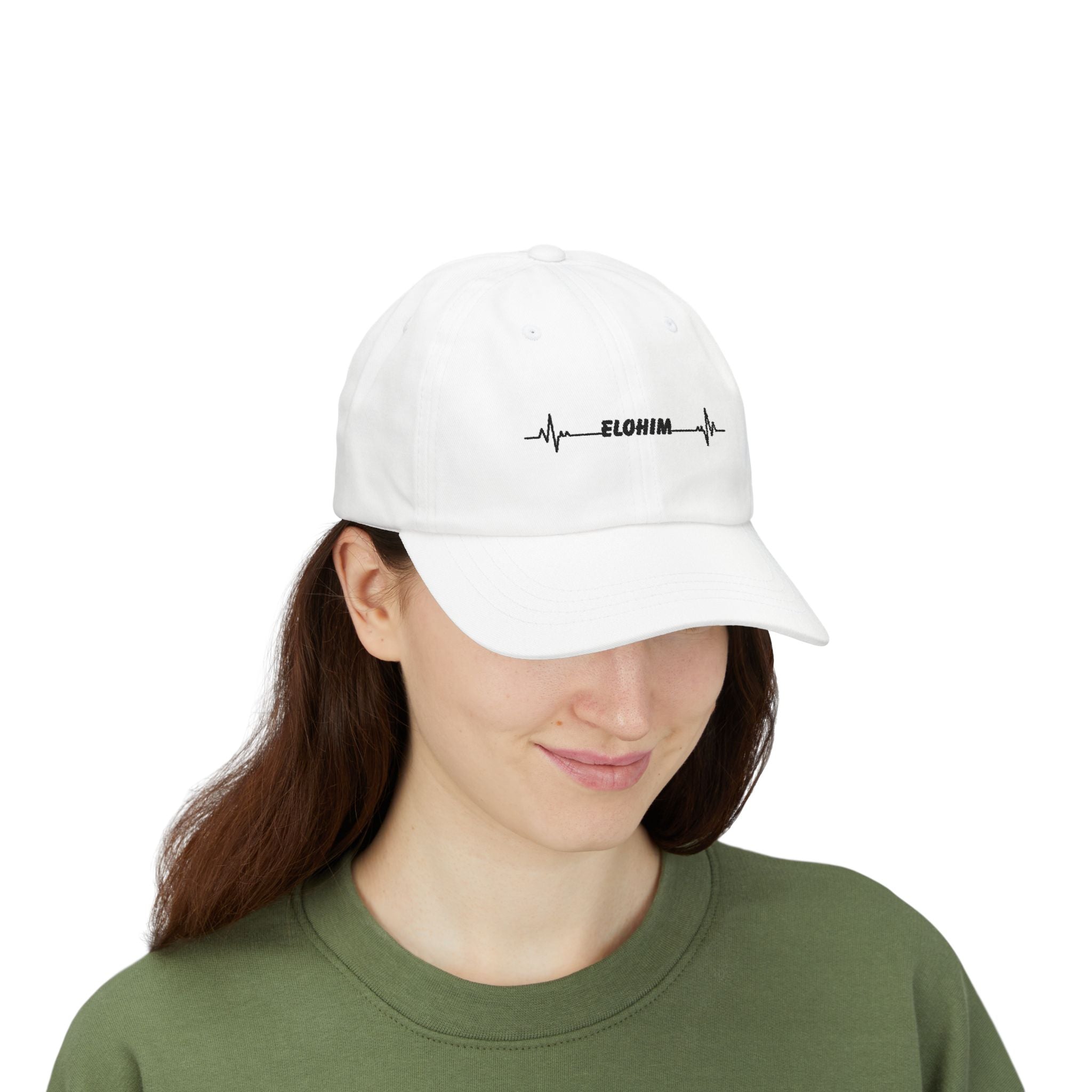 Elohim Heartbeat Dad Cap — Embroidered Spiritual Baseball Hat
