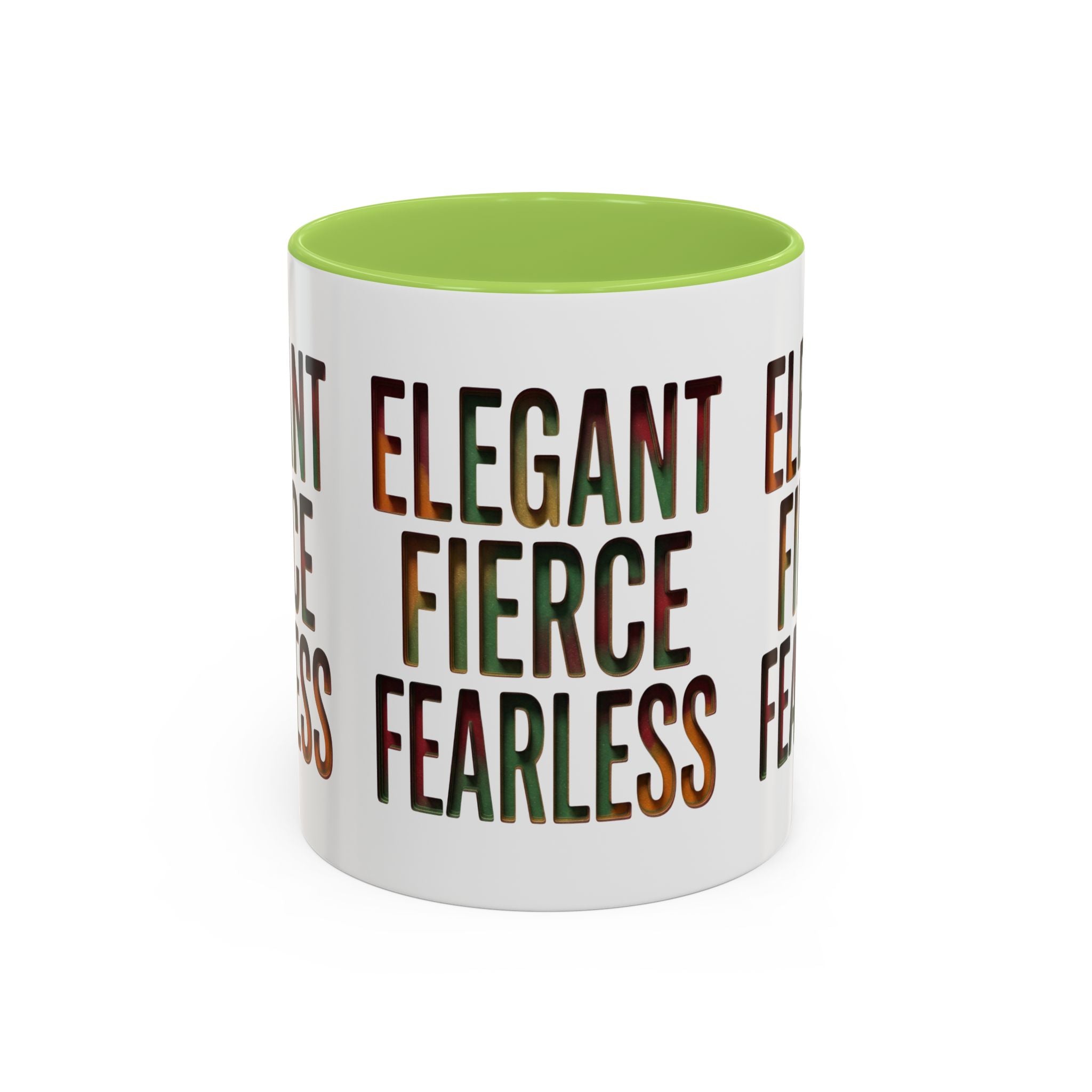 Elegant Fierce Fearless Coffee Mug — Inspirational Accent Mug (11/15oz)