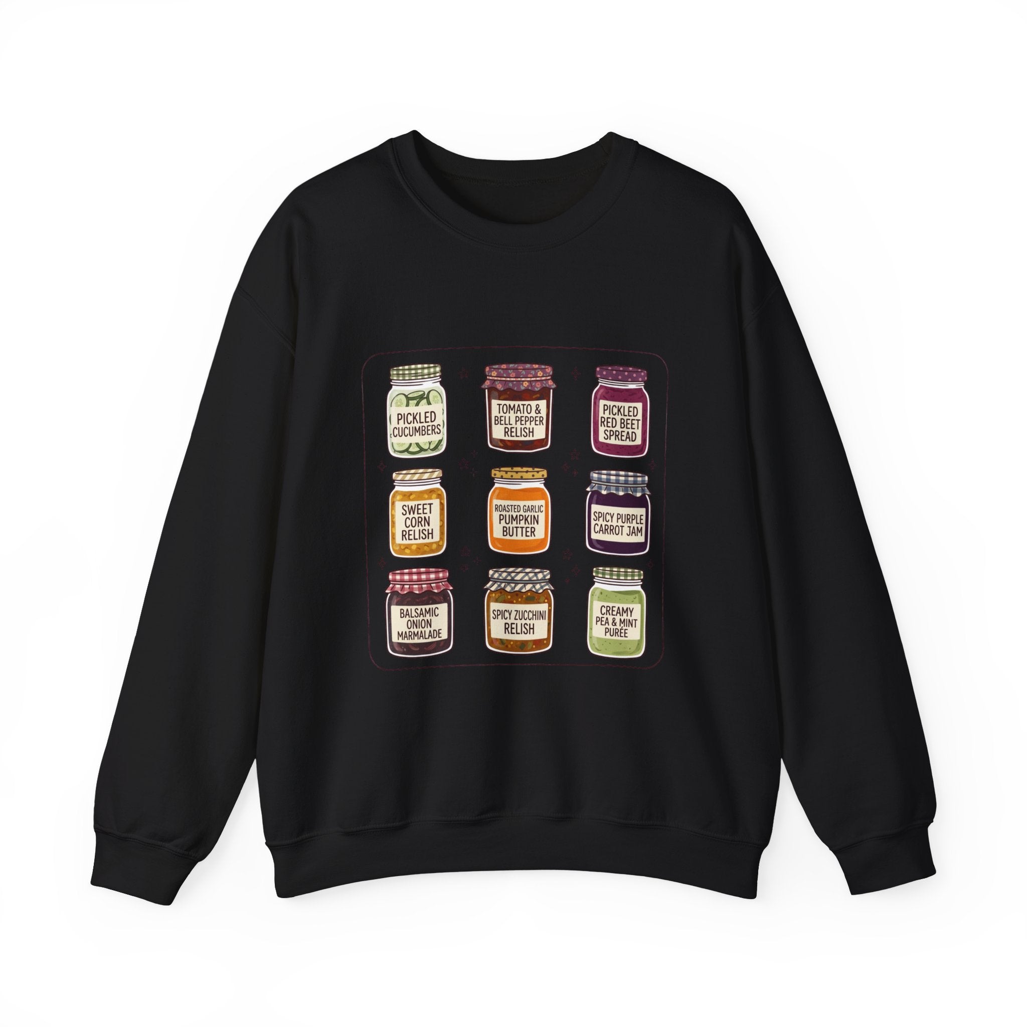 Vintage Jam Jars Sweatshirt | Retro Food Graphics, Hand-Drawn Pantry Art