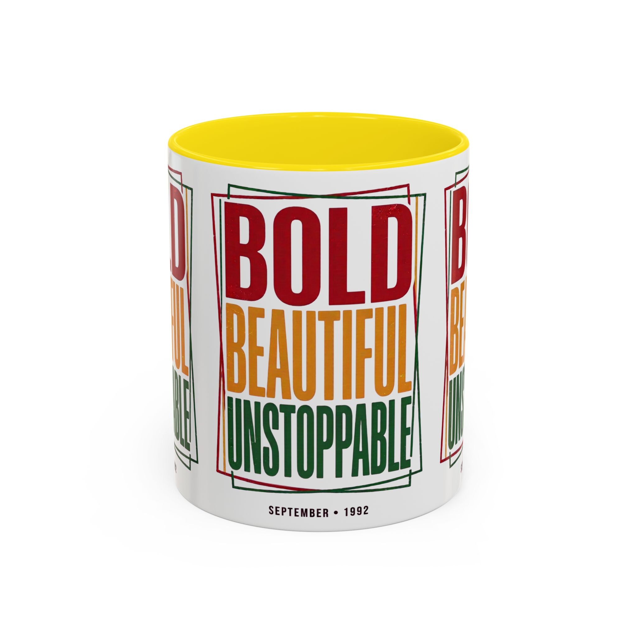 Bold Beautiful Unstoppable Accent Coffee Mug — Motivational Inspirational Gift (11/15oz)