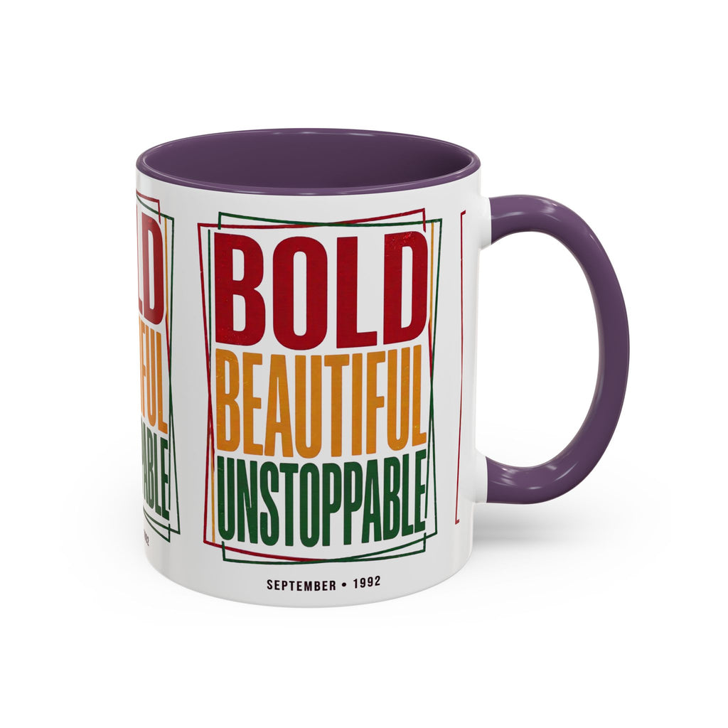 Bold Beautiful Unstoppable Accent Coffee Mug — Motivational Inspirational Gift (11/15oz)
