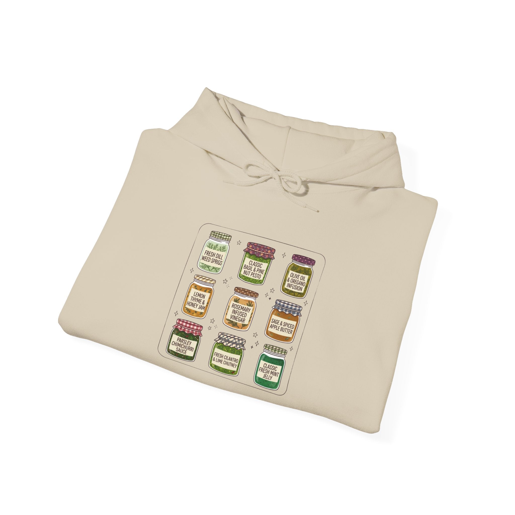 Retro Jam Jar Grid Hoodie | Vintage Food Graphics, Nostalgic Diner Style