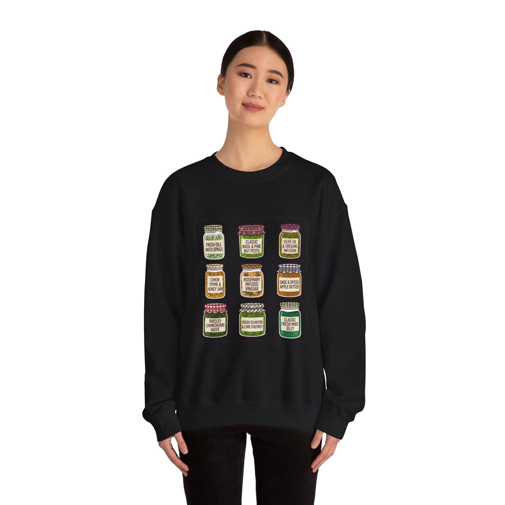 Vintage Jam Jar Illustration Sweatshirt | Retro Food Graphics, Hand-Drawn Diner Style