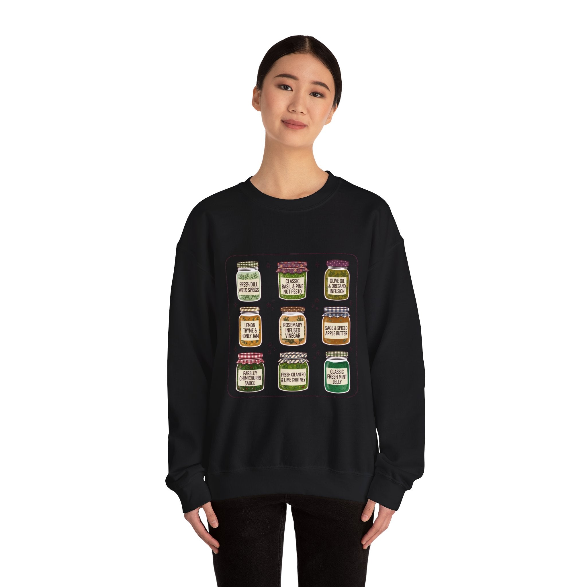 Vintage Jam Jar Illustration Sweatshirt | Retro Food Graphics, Hand-Drawn Diner Style