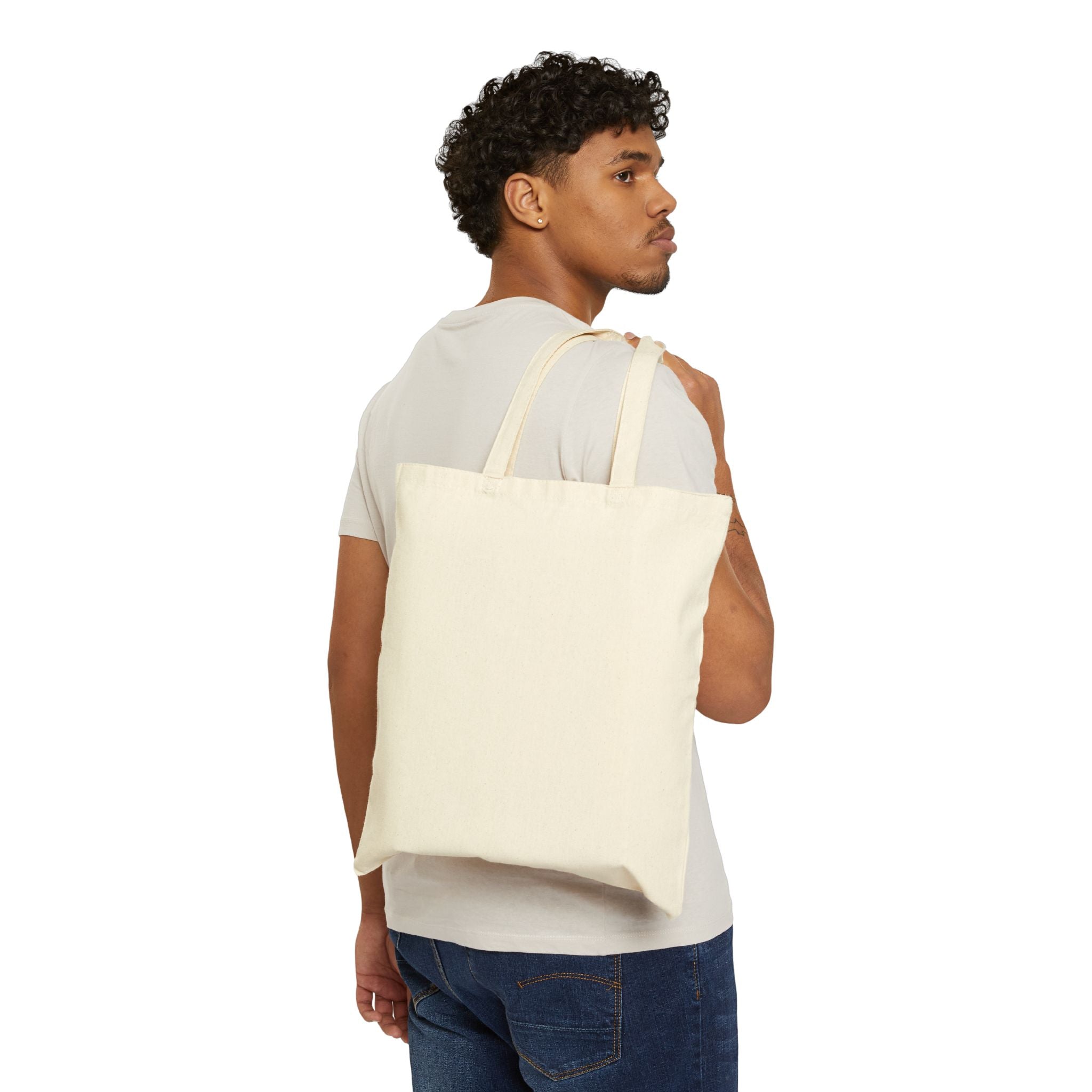 Canvas Tote Bag - 'Write The Vision, Plain' Inspirational Gold Script Tote for Writers & Creatives